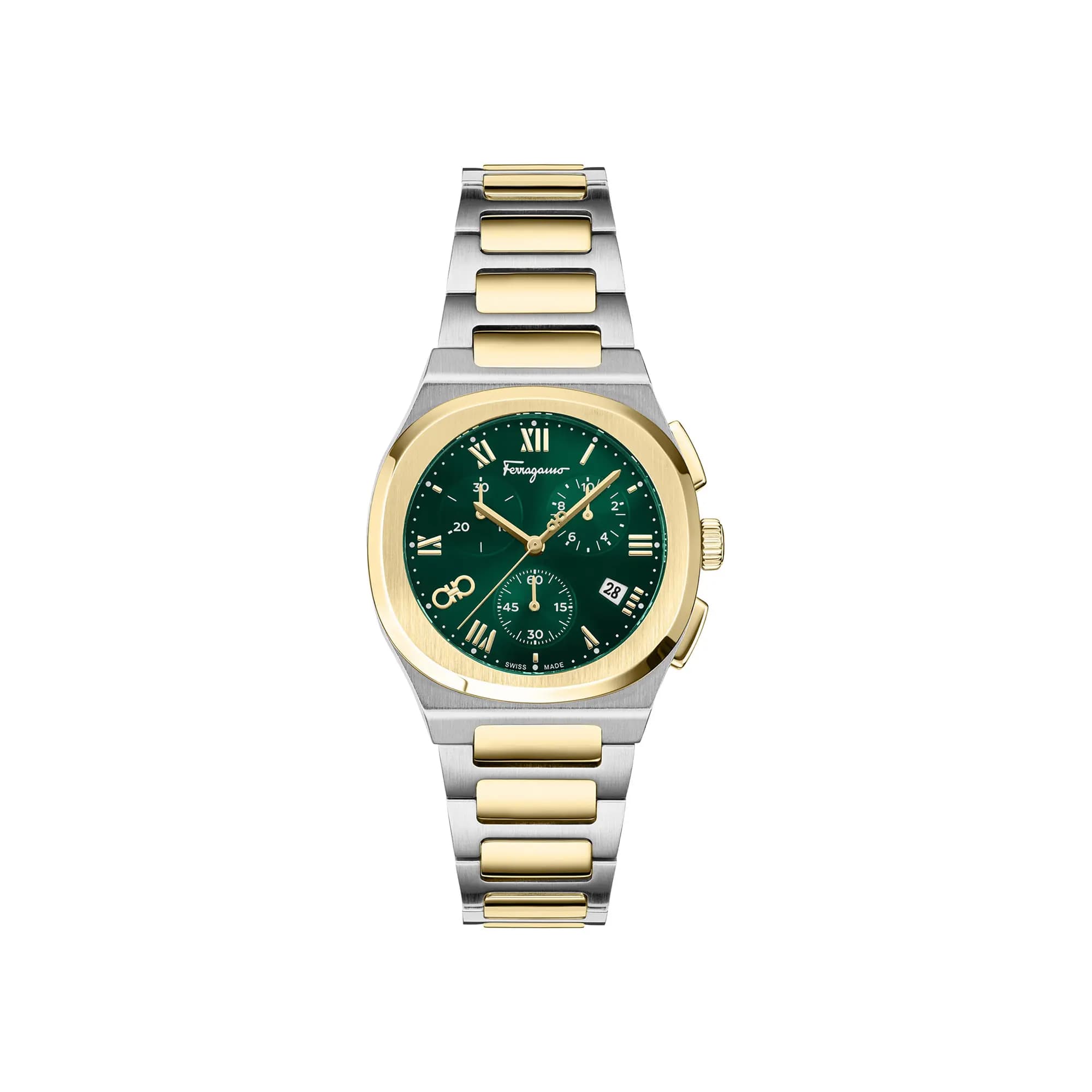 Ferragamo Elliptical Chronograph Watch 'Two Tone' by Ferragamo