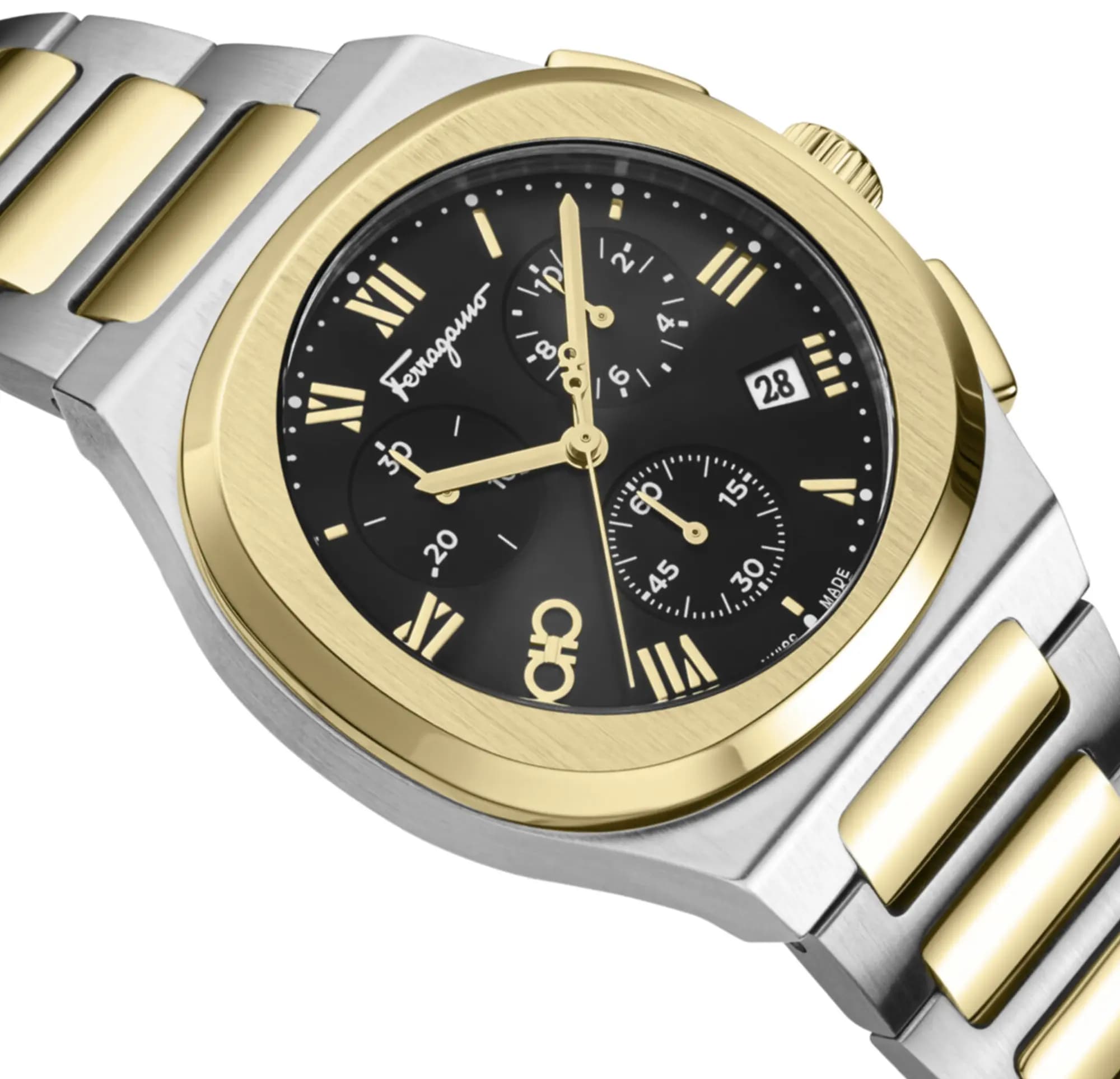 Ferragamo Elliptical Chronograph Watch 'Two Tone' by Ferragamo