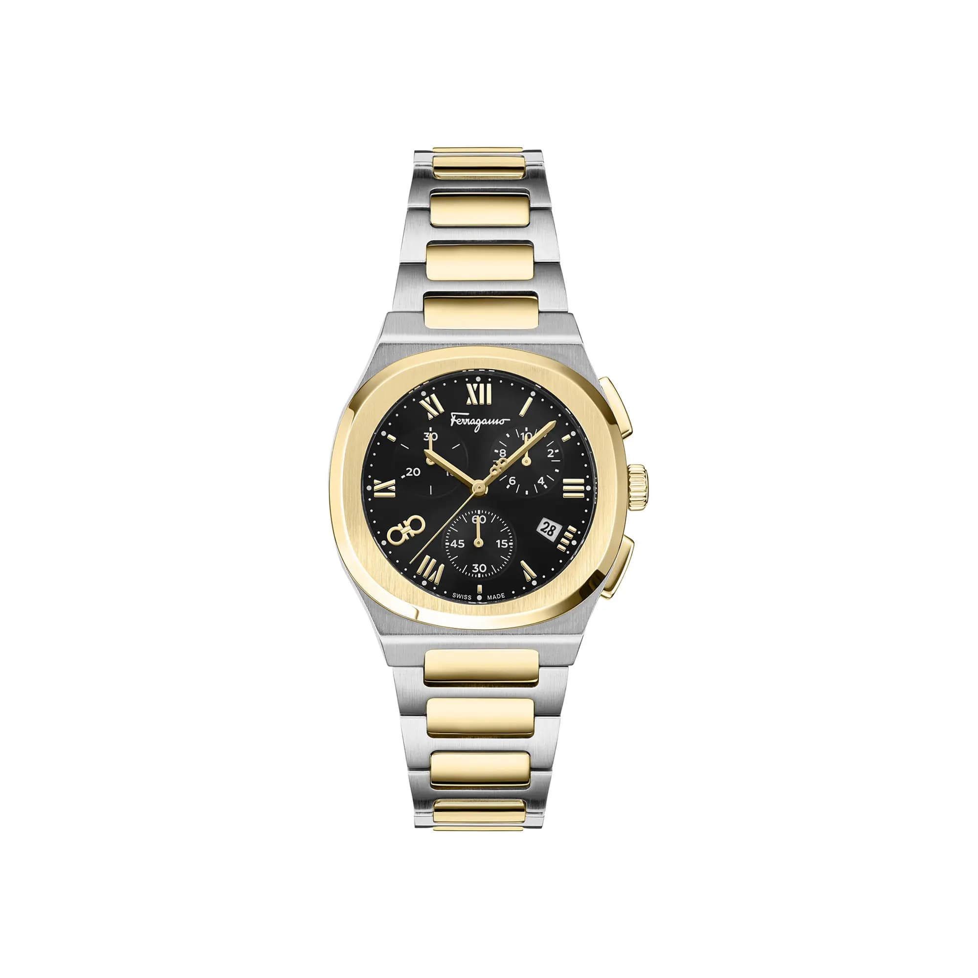Ferragamo Elliptical Chronograph Watch 'Two Tone' by Ferragamo