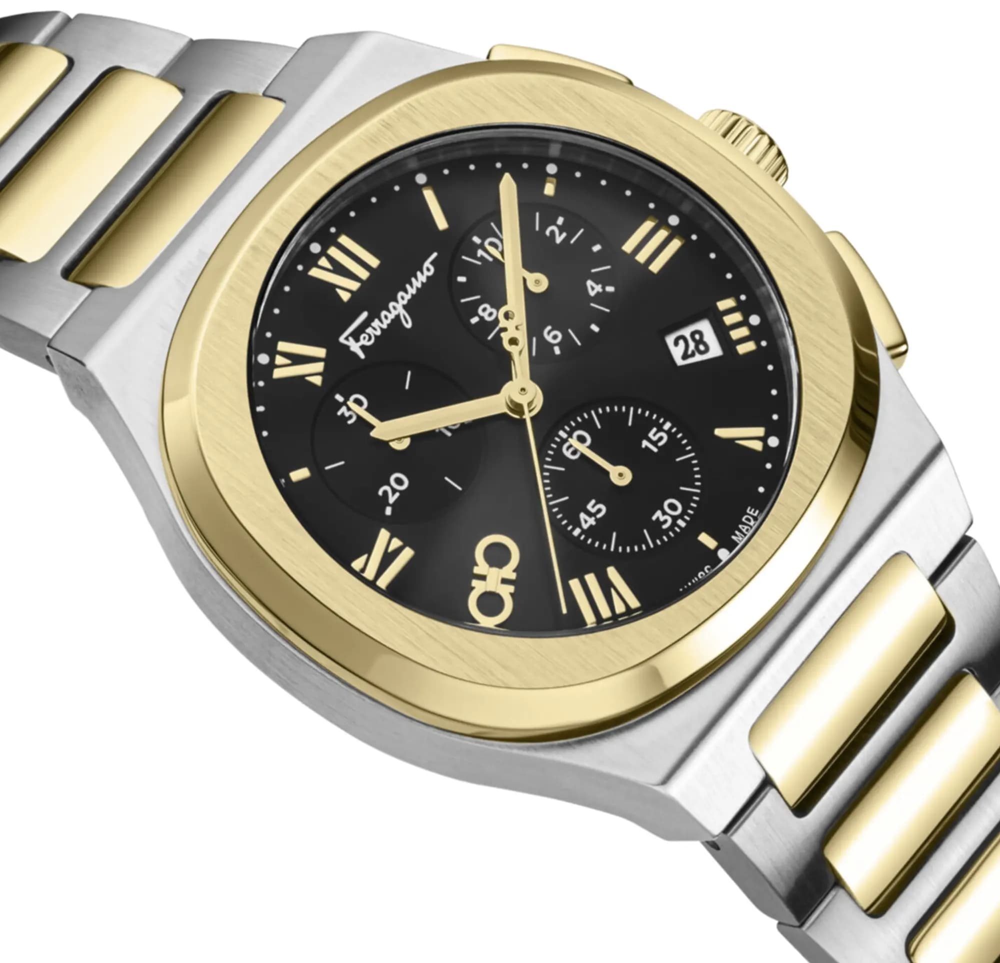 Ferragamo Elliptical Chronograph Watch 'Two Tone' by Ferragamo