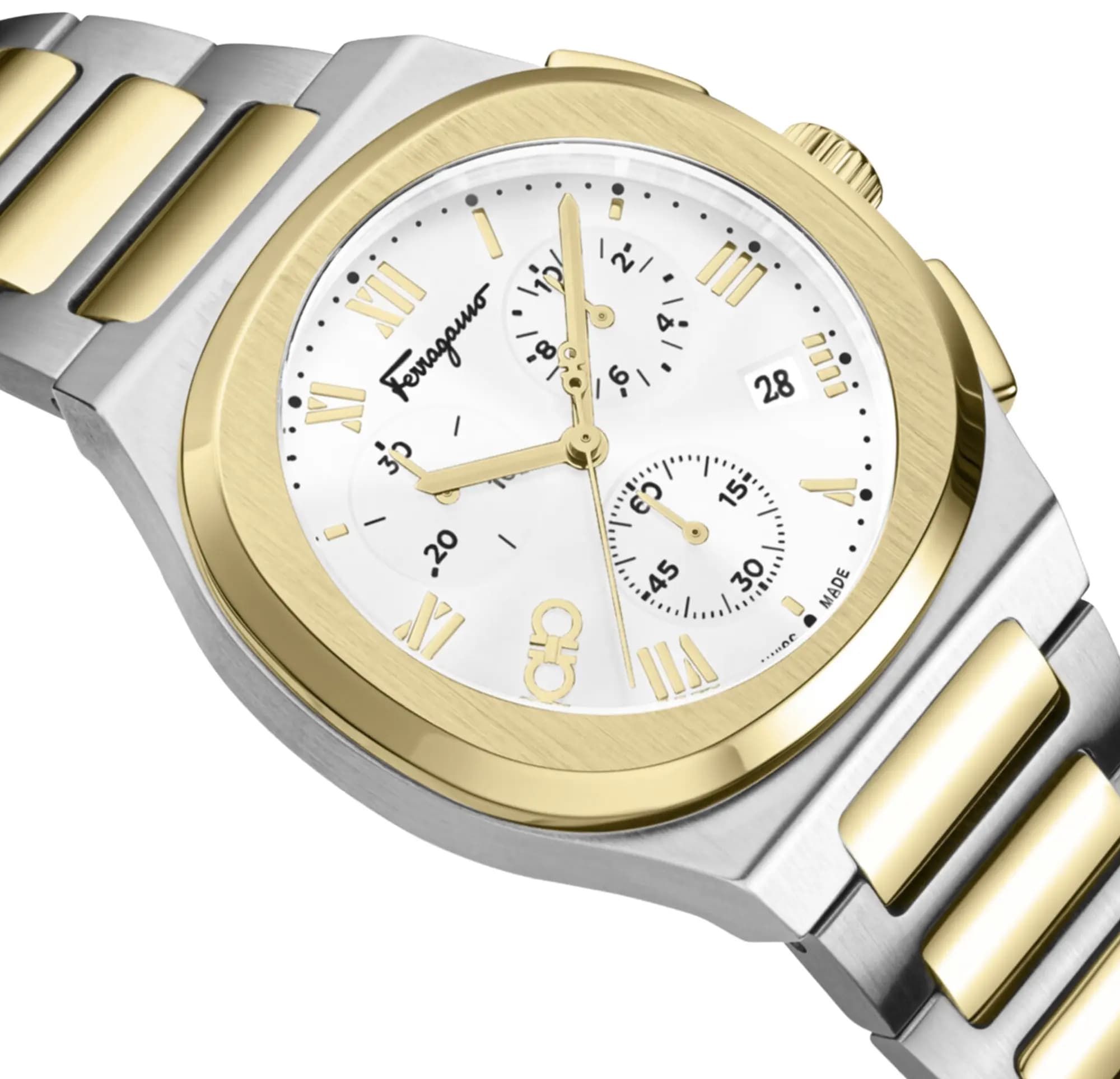 Ferragamo Elliptical Chronograph Watch 'Two Tone' 4
