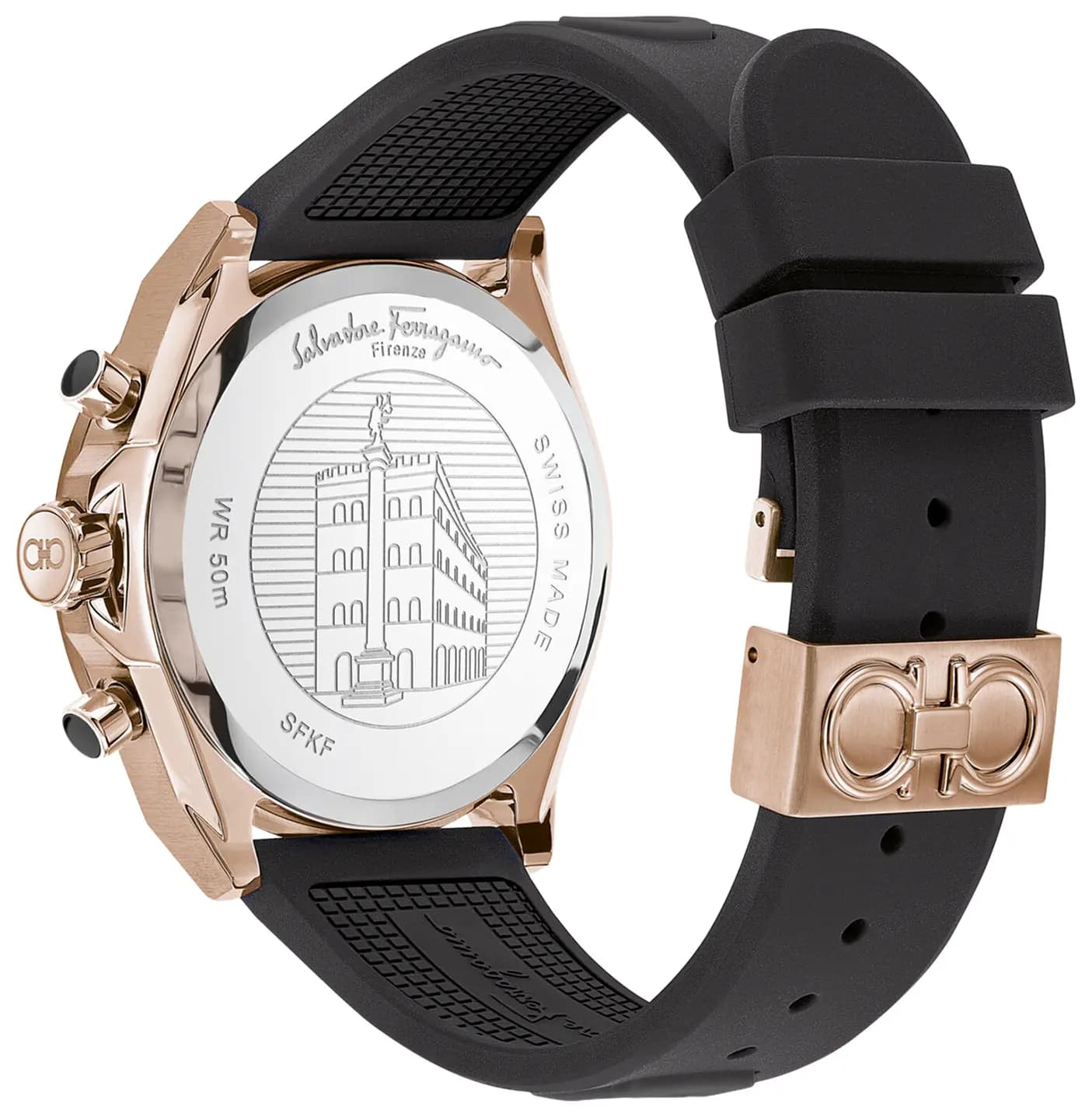 Ferragamo Urban Chrono Silicone Watch 'Rose Gold' 2