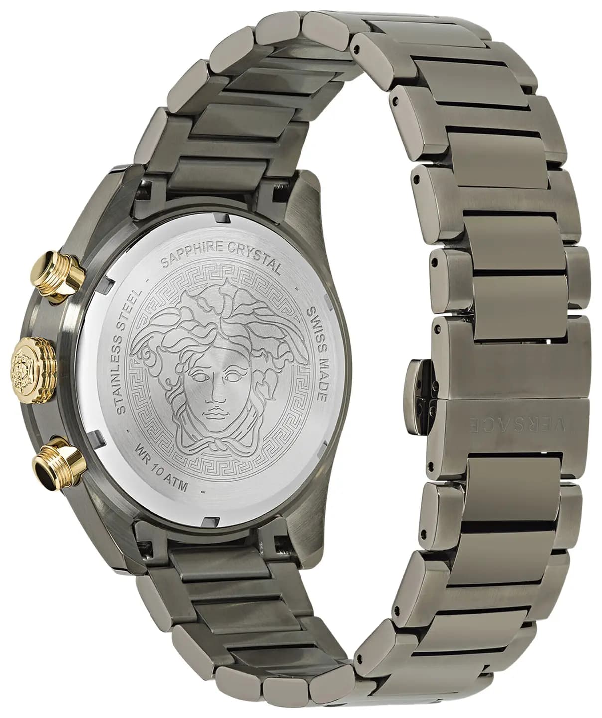 Versace Greca Dome Chrono Bracelet Watch 'Gun' 2
