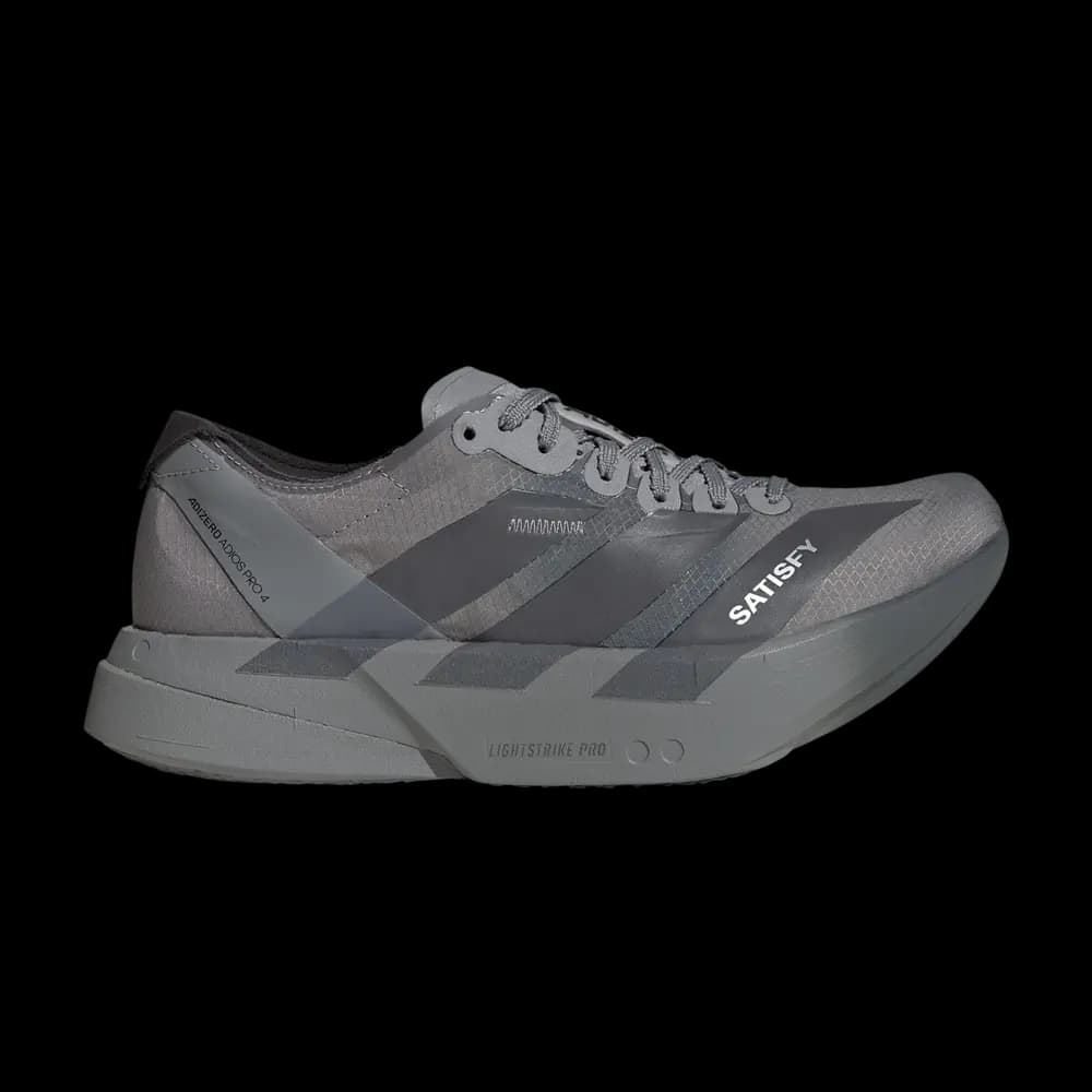 SATISFY x adidas Wmns Adizero Adios Pro 4 'Grey Black' by Adidas