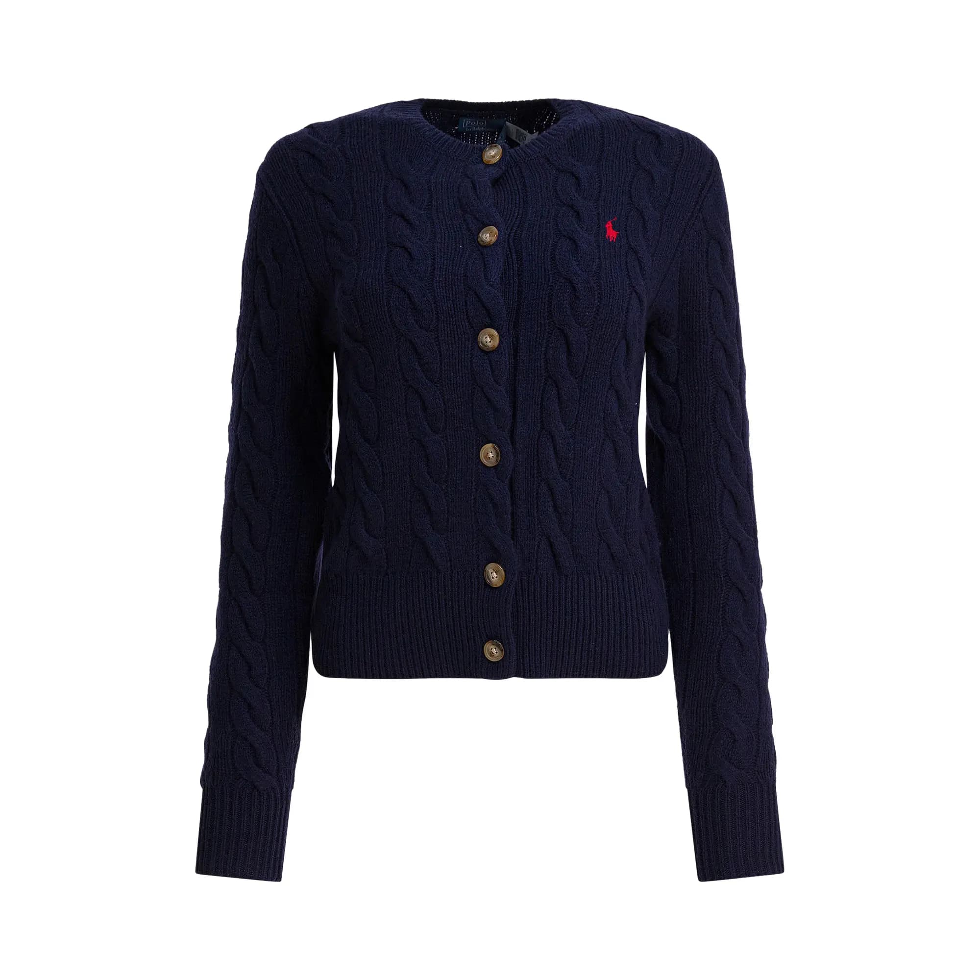 Polo Ralph Lauren Long Sleeve-Crew Neck-Cardigan-Sweater 'Hunter Navy' by Polo Ralph Lauren
