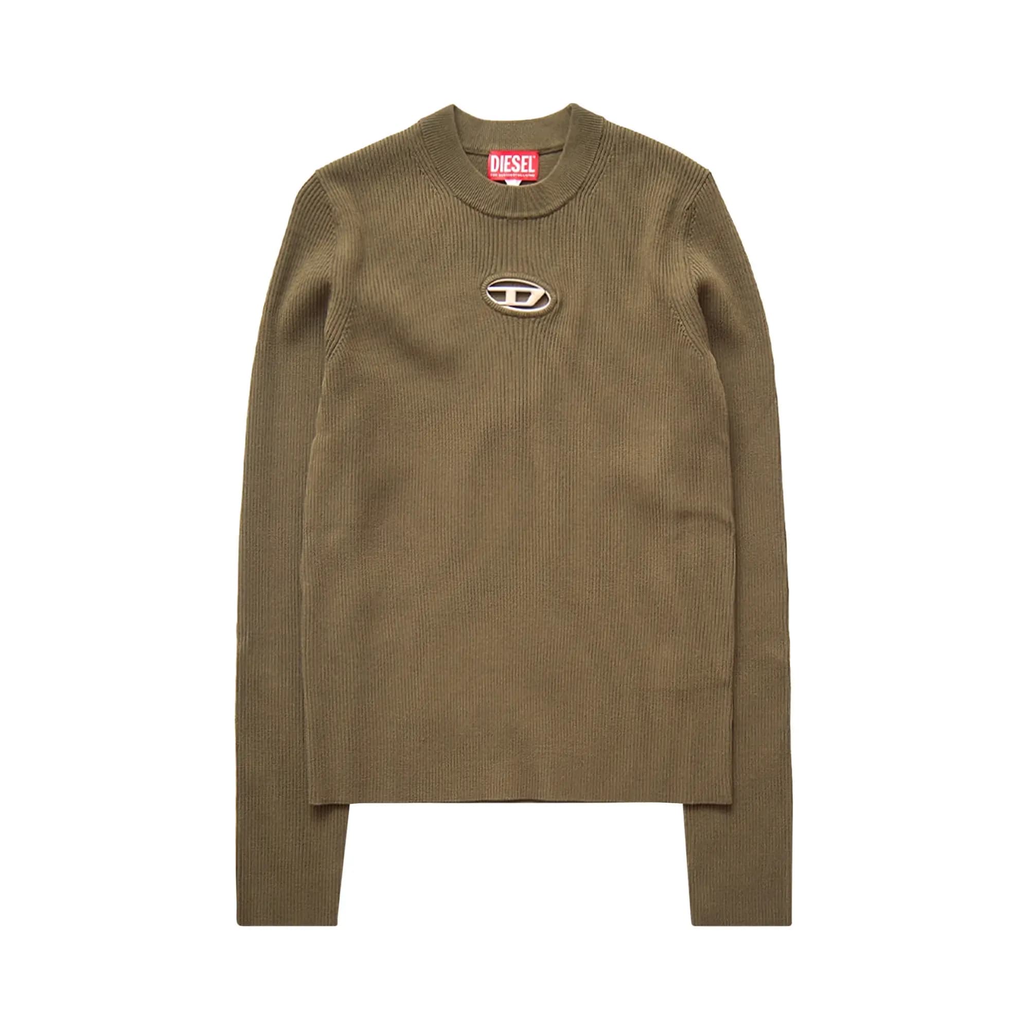 Diesel Ribbed Logo Crewneck Sweater 'Green' by Diesel