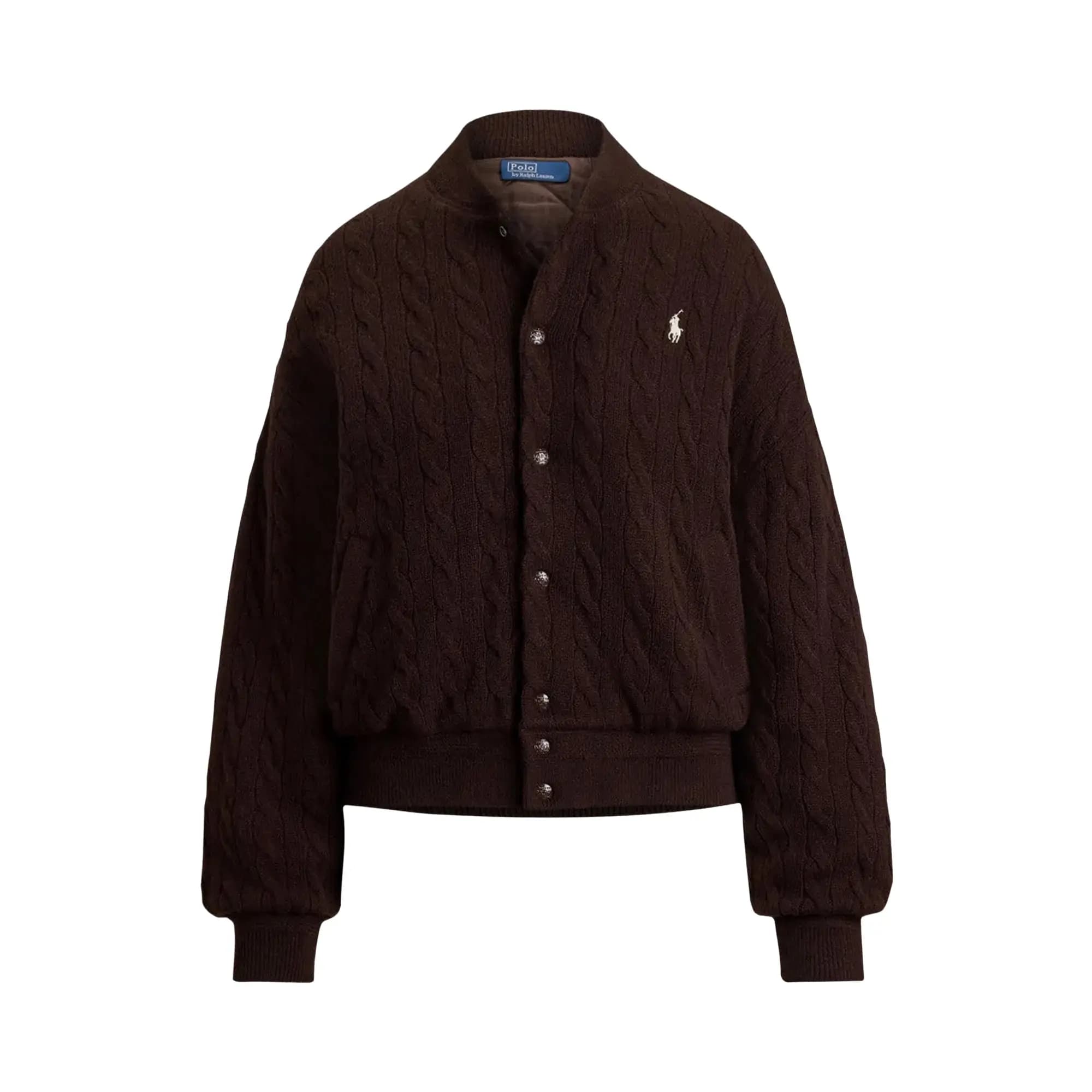 Polo Ralph Lauren Sweater Bomber-Coat 'Walnut Brown Melange' by Polo Ralph Lauren