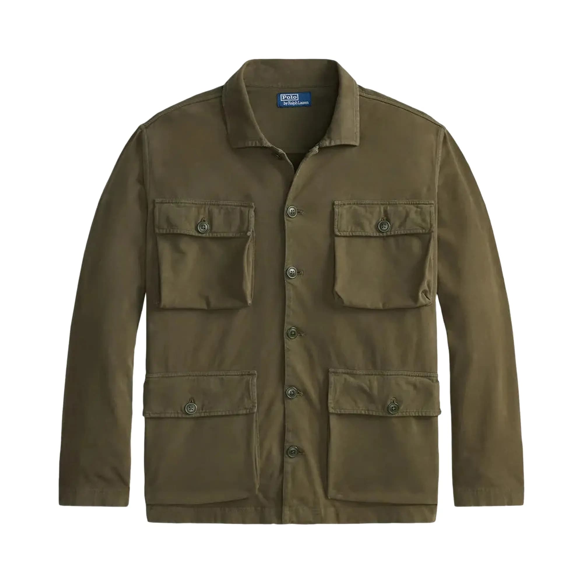 Polo Ralph Lauren Long Sleeve Sueded Moleskin Pocket Cargo Jacket 'Canopy Olive' by Polo Ralph Lauren