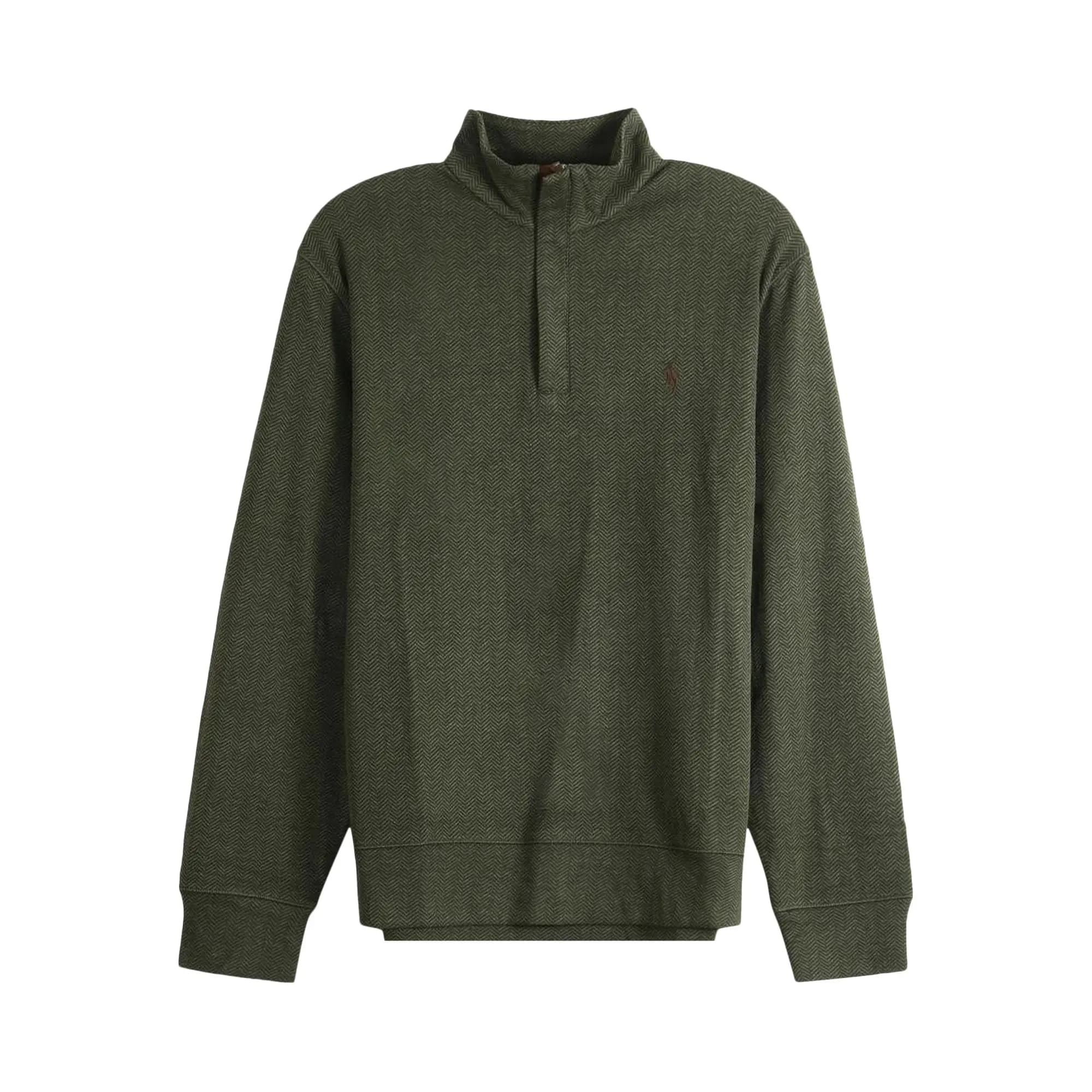 Polo Ralph Lauren Long Sleeve Printed Double Knit Jersey 1/2 Zip Pullover 'Harringbone' by Polo Ralph Lauren