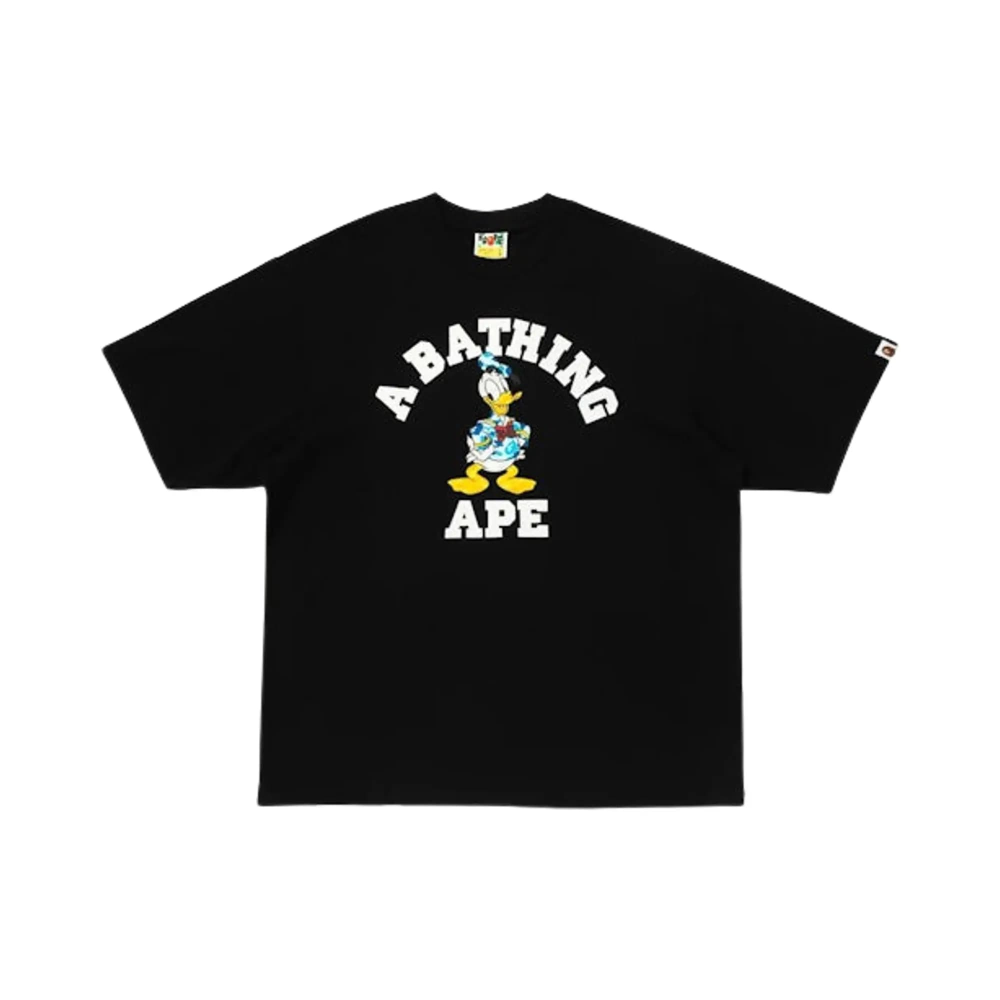 BAPE X Disney Donald Duck College Relaxed Fit Tee 'Black' by BAPE