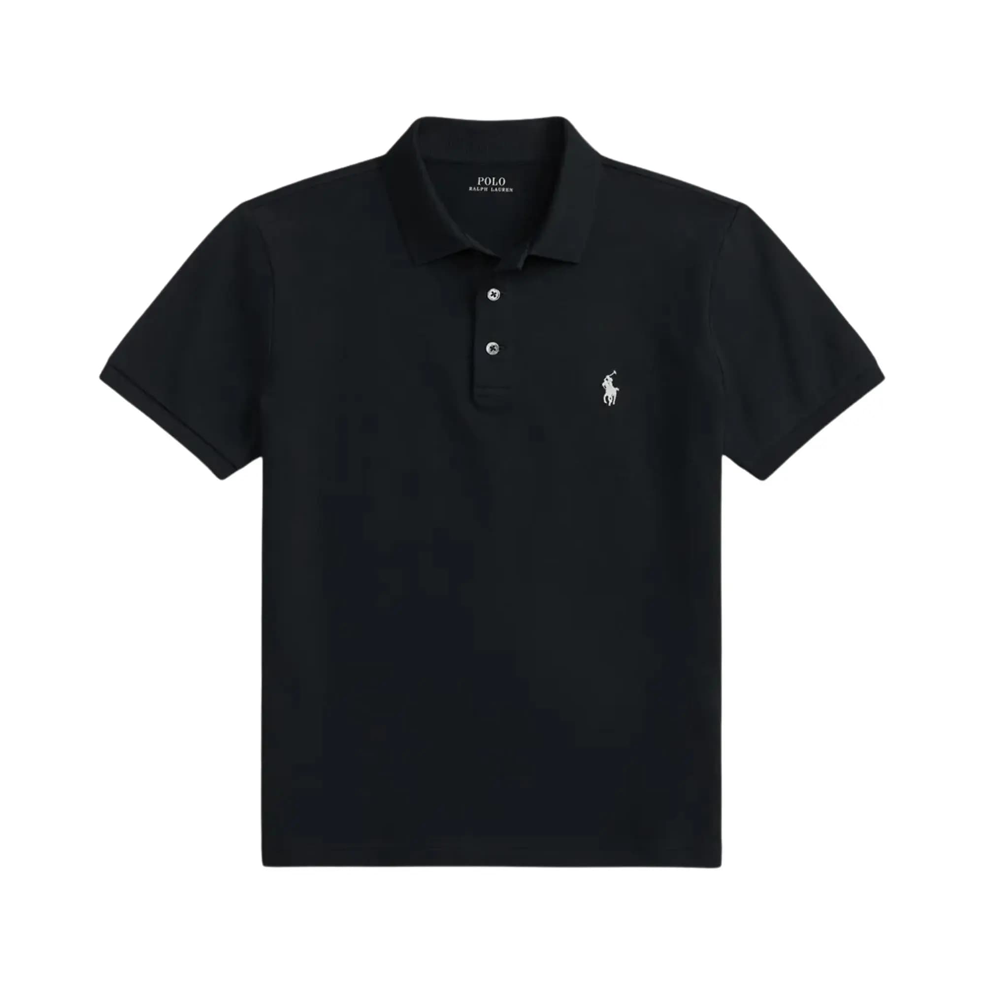 Polo Ralph Lauren Short-Sleeve Stretch Mesh Polo With Button Placket 'Black' by Polo Ralph Lauren