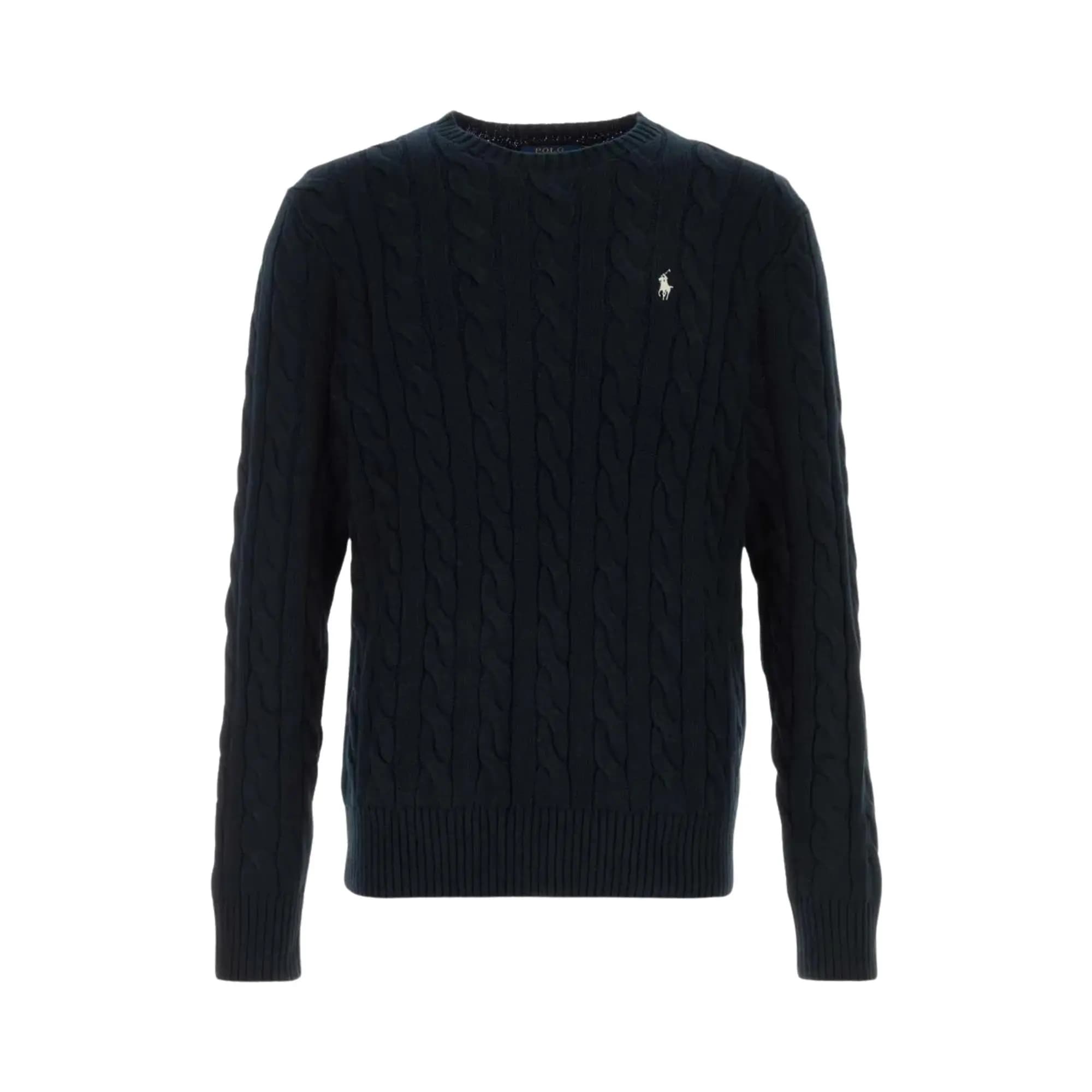 Polo Ralph Lauren Long-Sleeve Cable Knit Crewneck Sweater 'Hunter Navy' by Polo Ralph Lauren