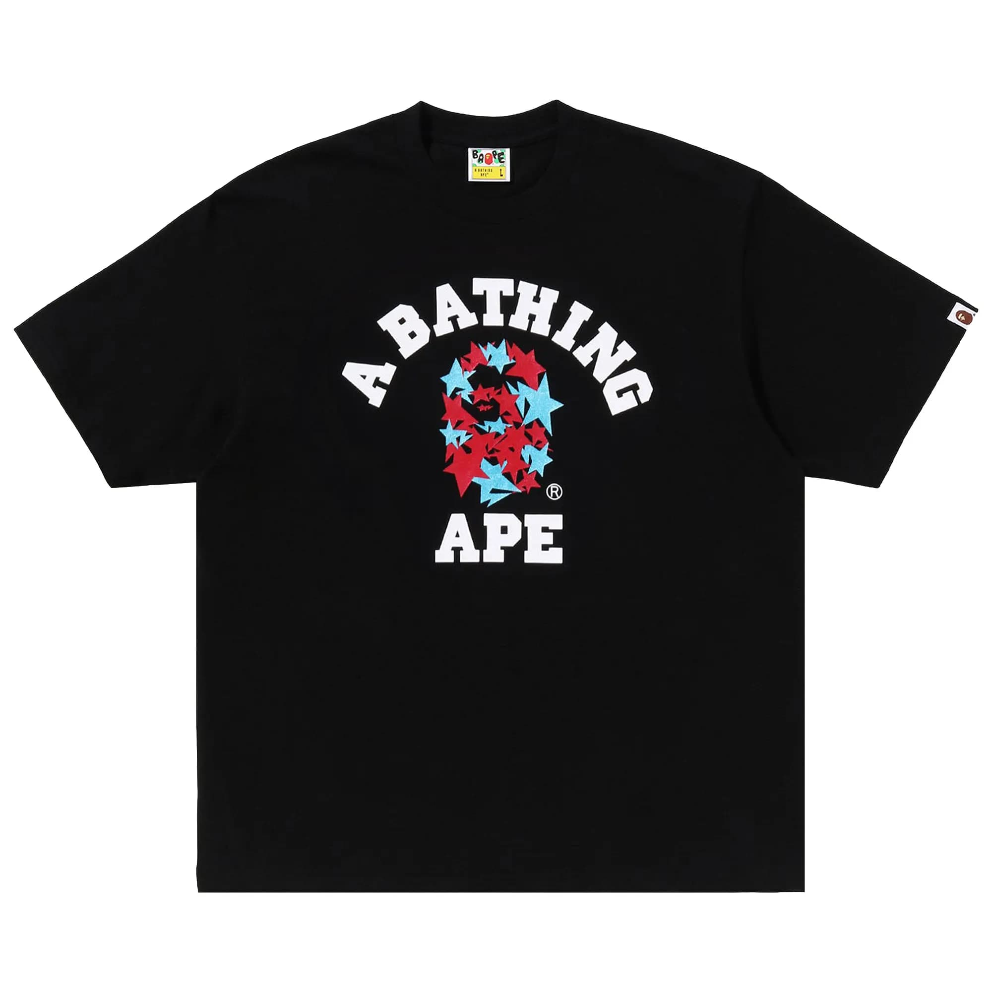 BAPE Metallic Sta College Relaxed Fit Tee 'Black' by BAPE