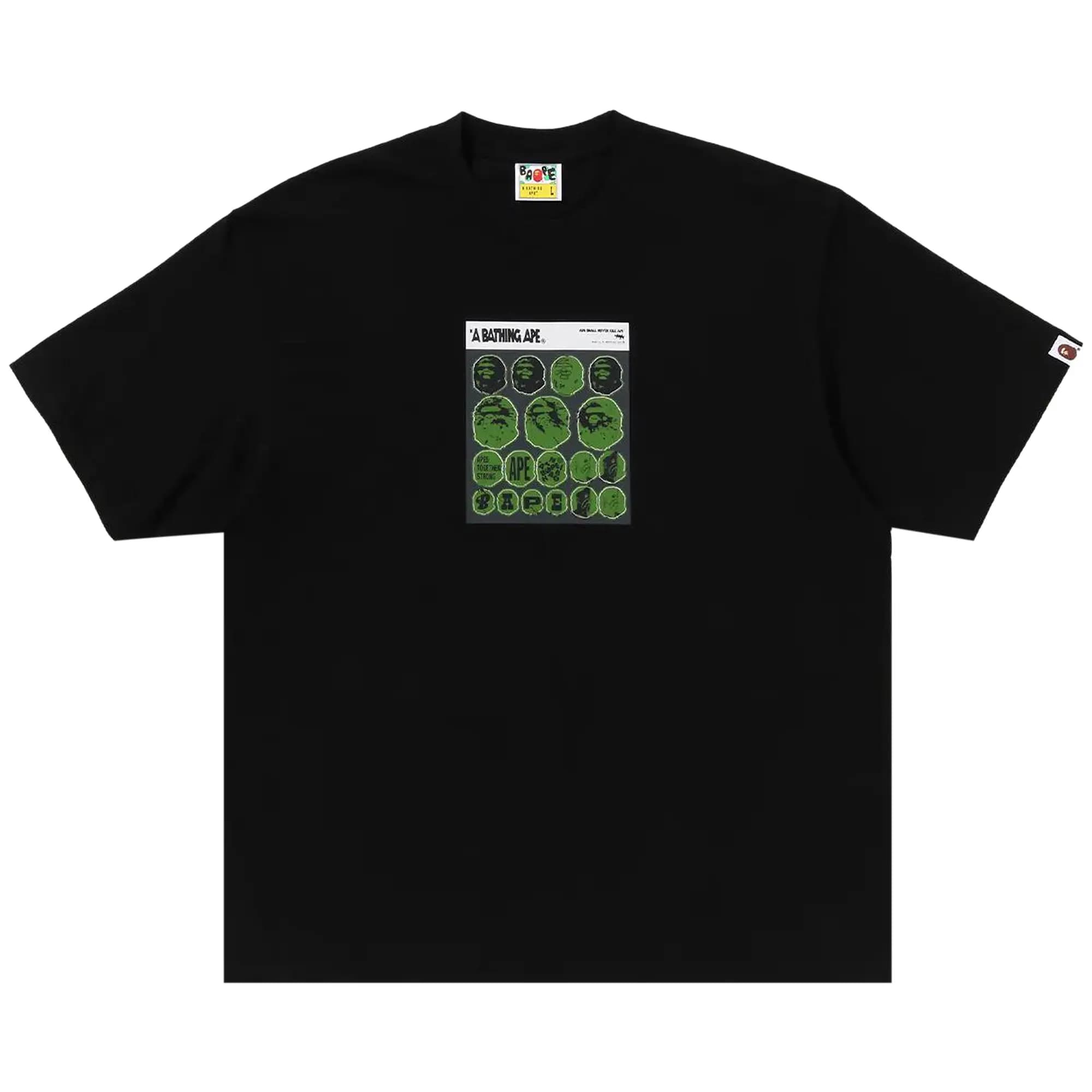 BAPE Sticker Graphic Relaxed Fit Tee 'Black' by BAPE