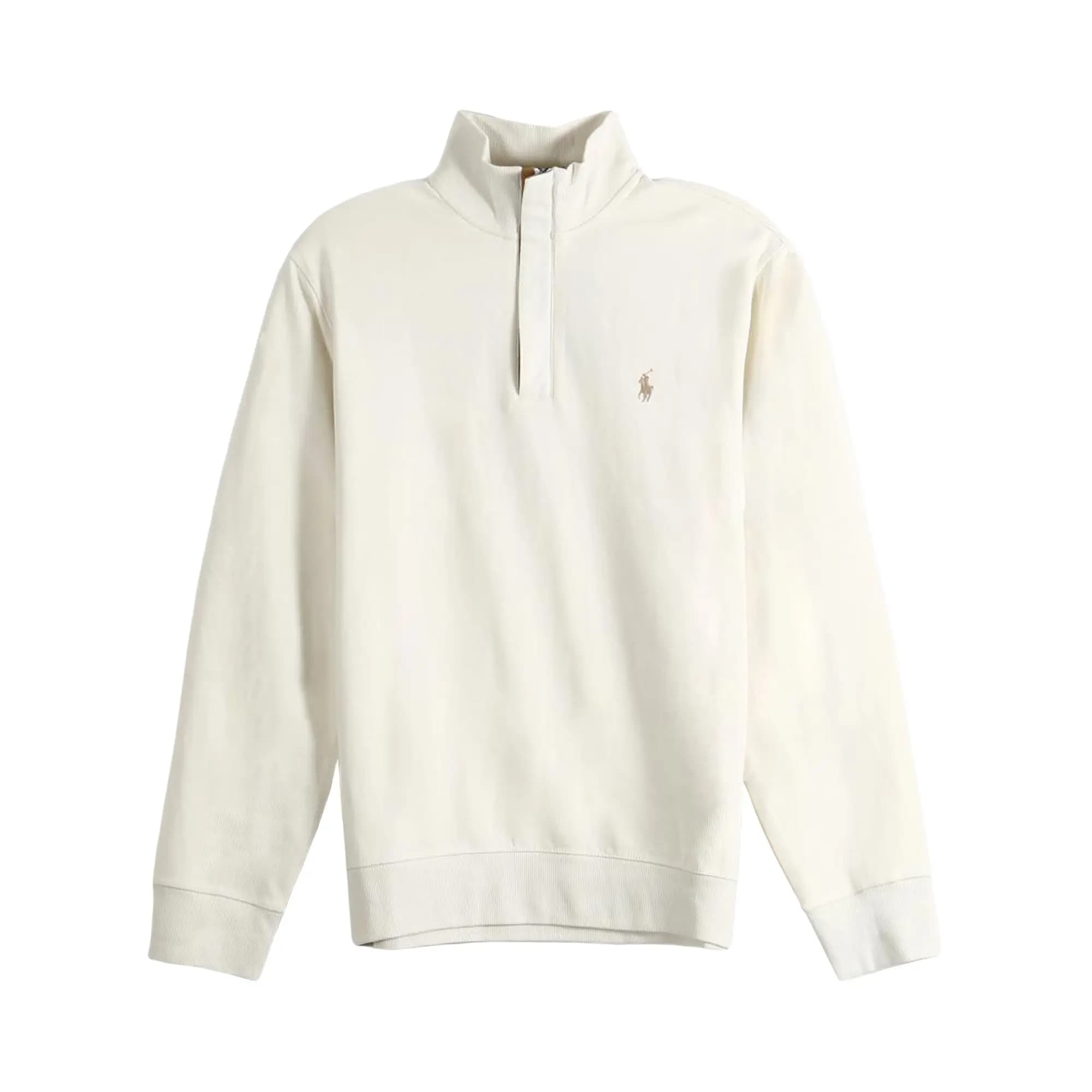 Polo Ralph Lauren Long Sleeve Double Knit Jersey 1/2 Zip Pullover 'Parchment Cream' by Polo Ralph Lauren