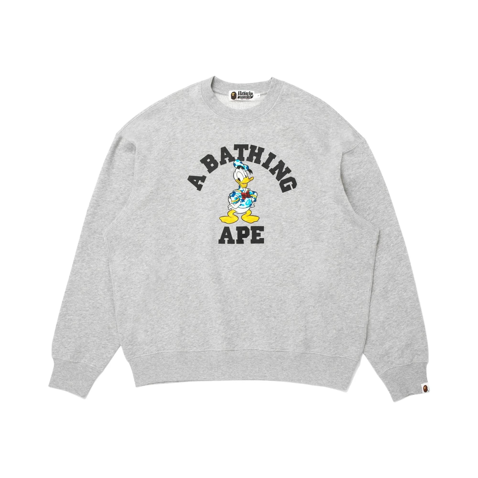 BAPE X Disney Mickey Mouse Milo Relaxed Fit Crewneck 'Burgundy' by BAPE