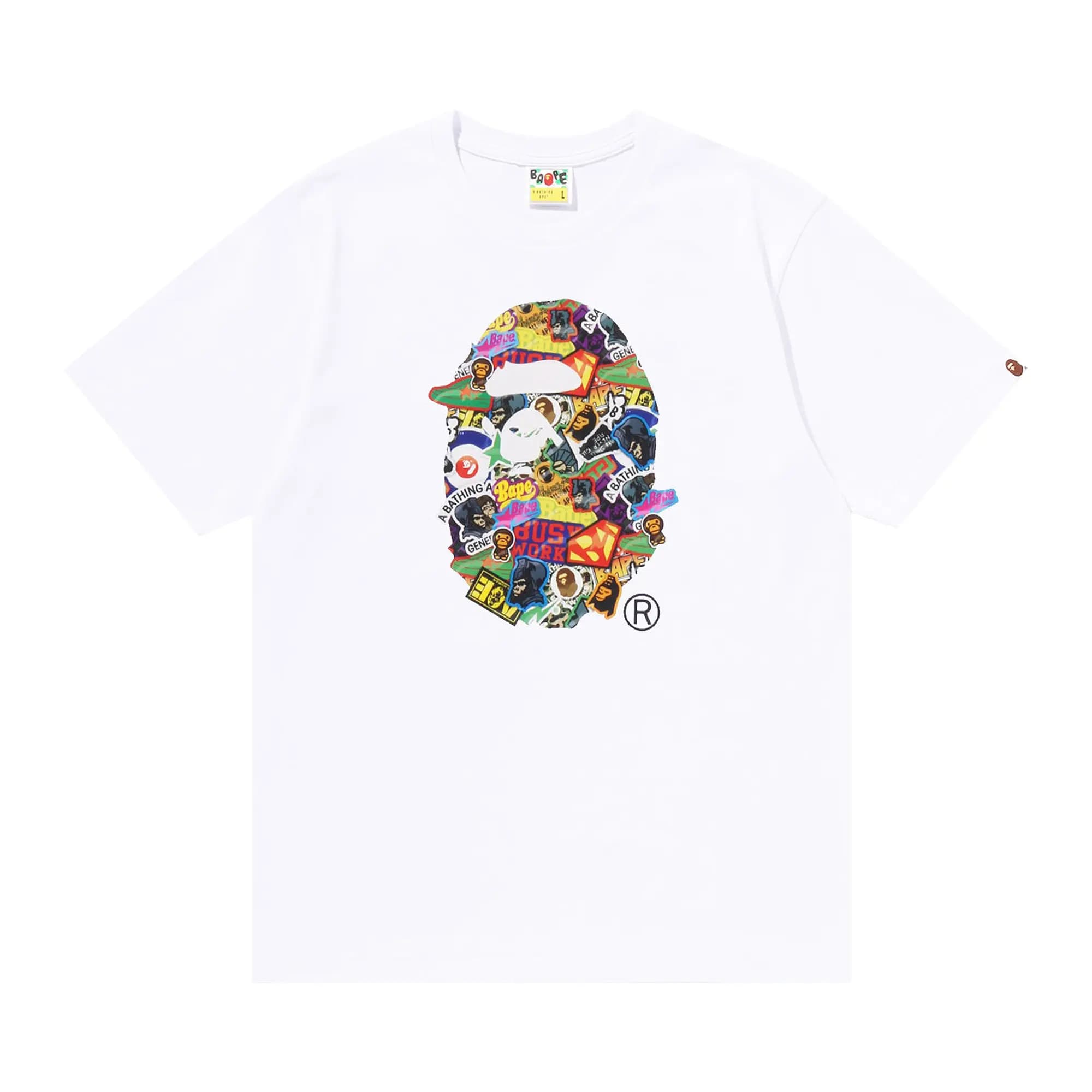 BAPE Sticker Pack Ape Head Tee 'White' by BAPE