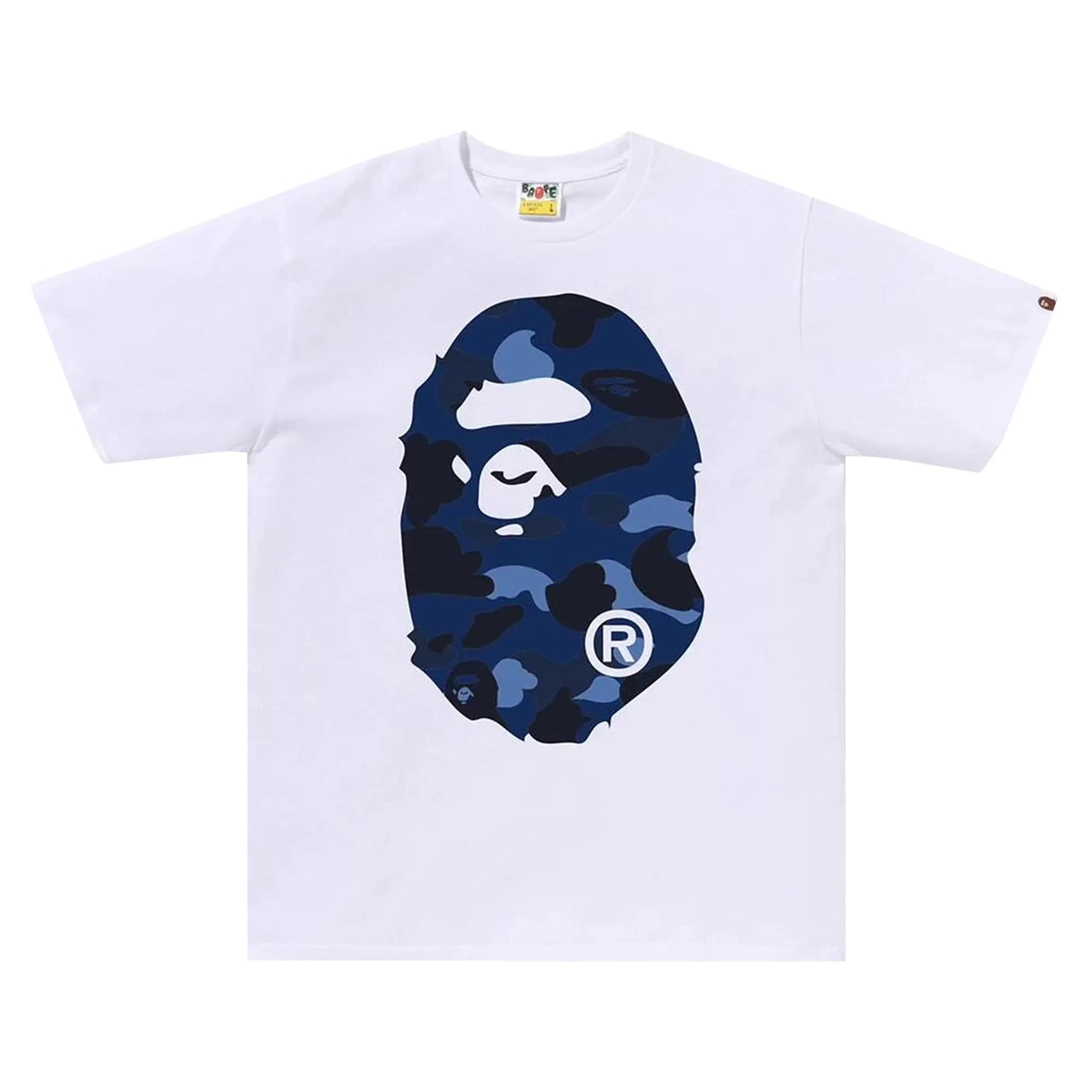 BAPE Color Camo Big Ape Head Tee 'Whitexnavy' by BAPE