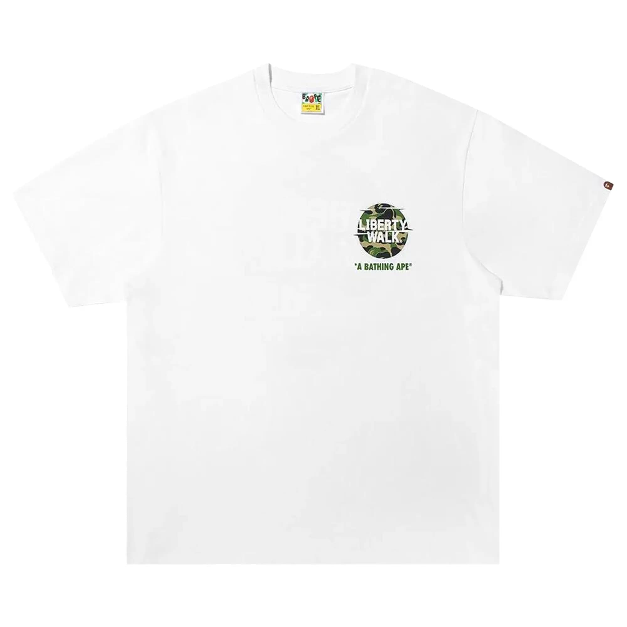 BAPE x Liberty Walk Abc Camo Logo Relaxed Fit Tee 'White' by BAPE