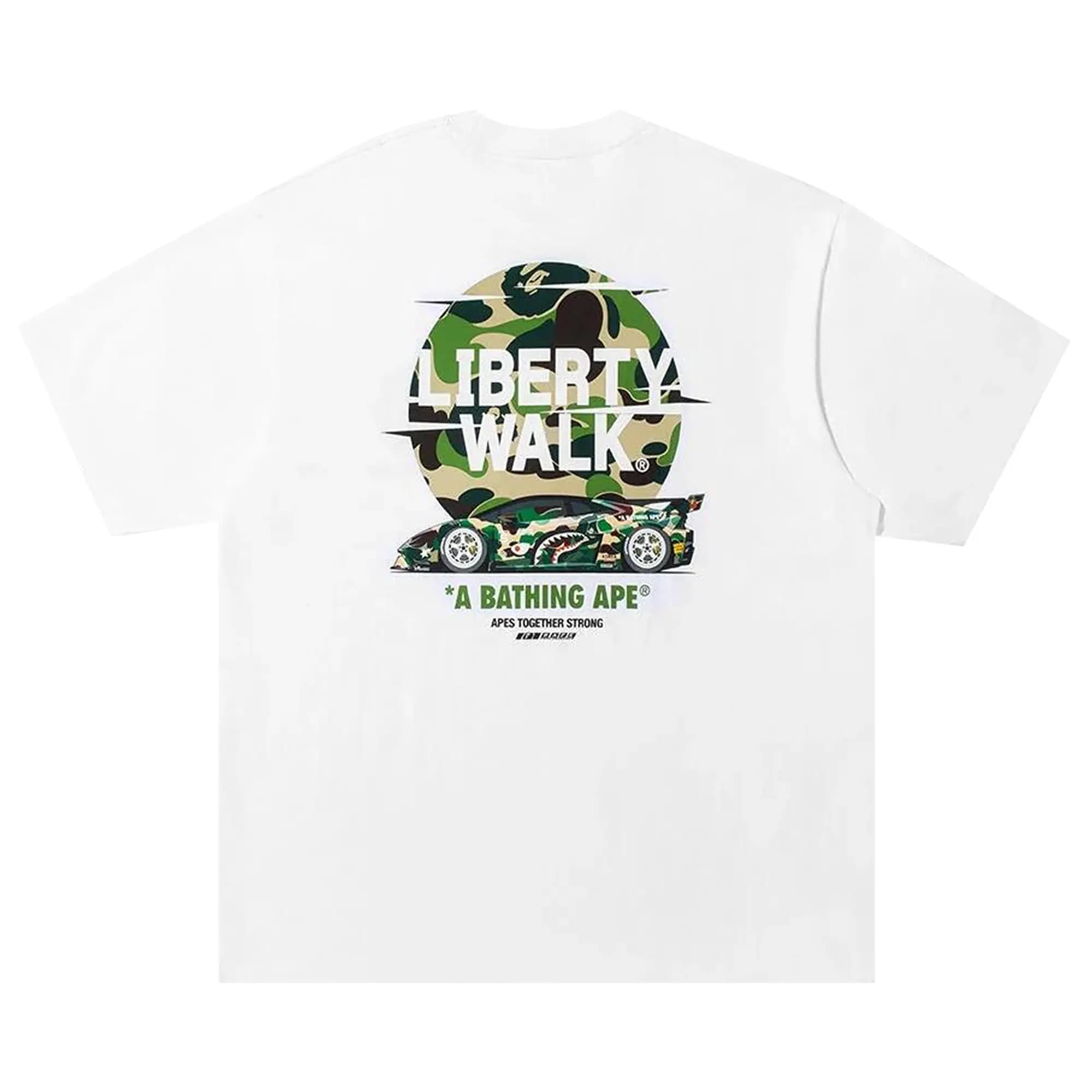 BAPE x Liberty Walk Abc Camo Logo Relaxed Fit Tee 'White' 2