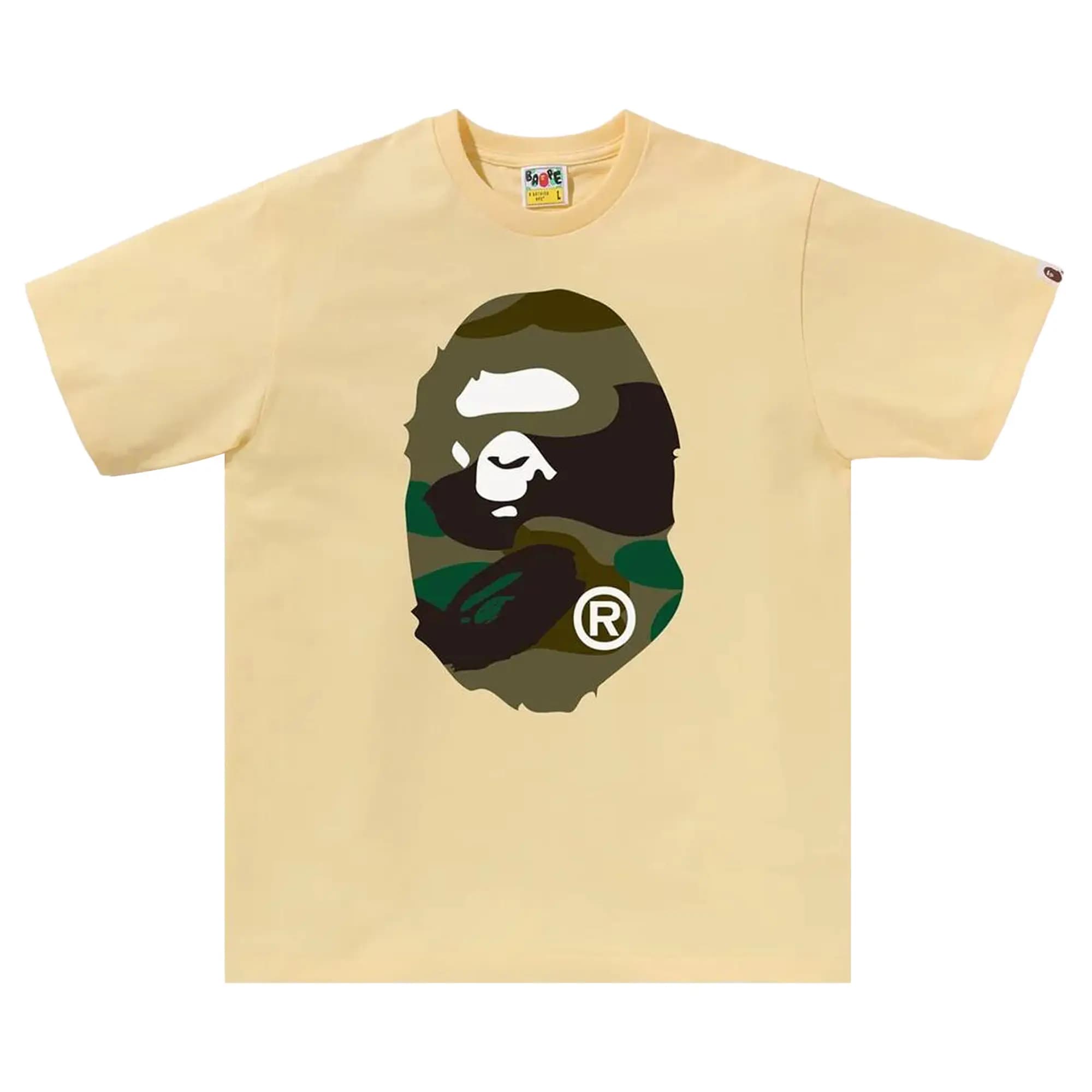 BAPE Giant 1st Camo Big Ape Head Tee 'Yellow' by BAPE