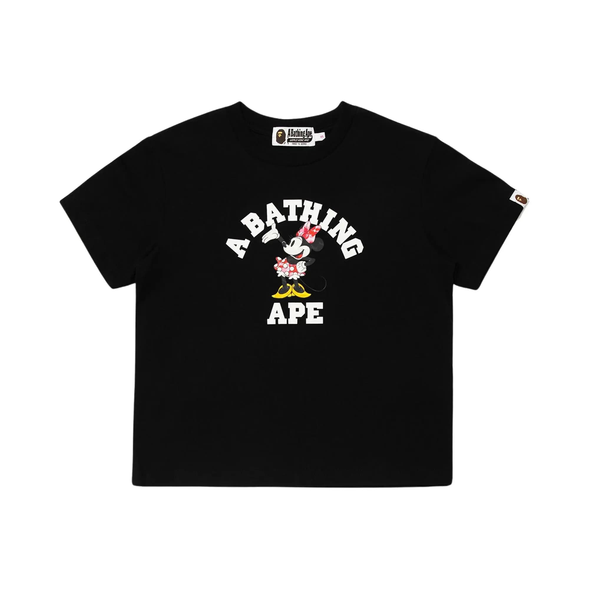 BAPE X Disney Minnie Mouse College Mini Tee 'Black' by BAPE