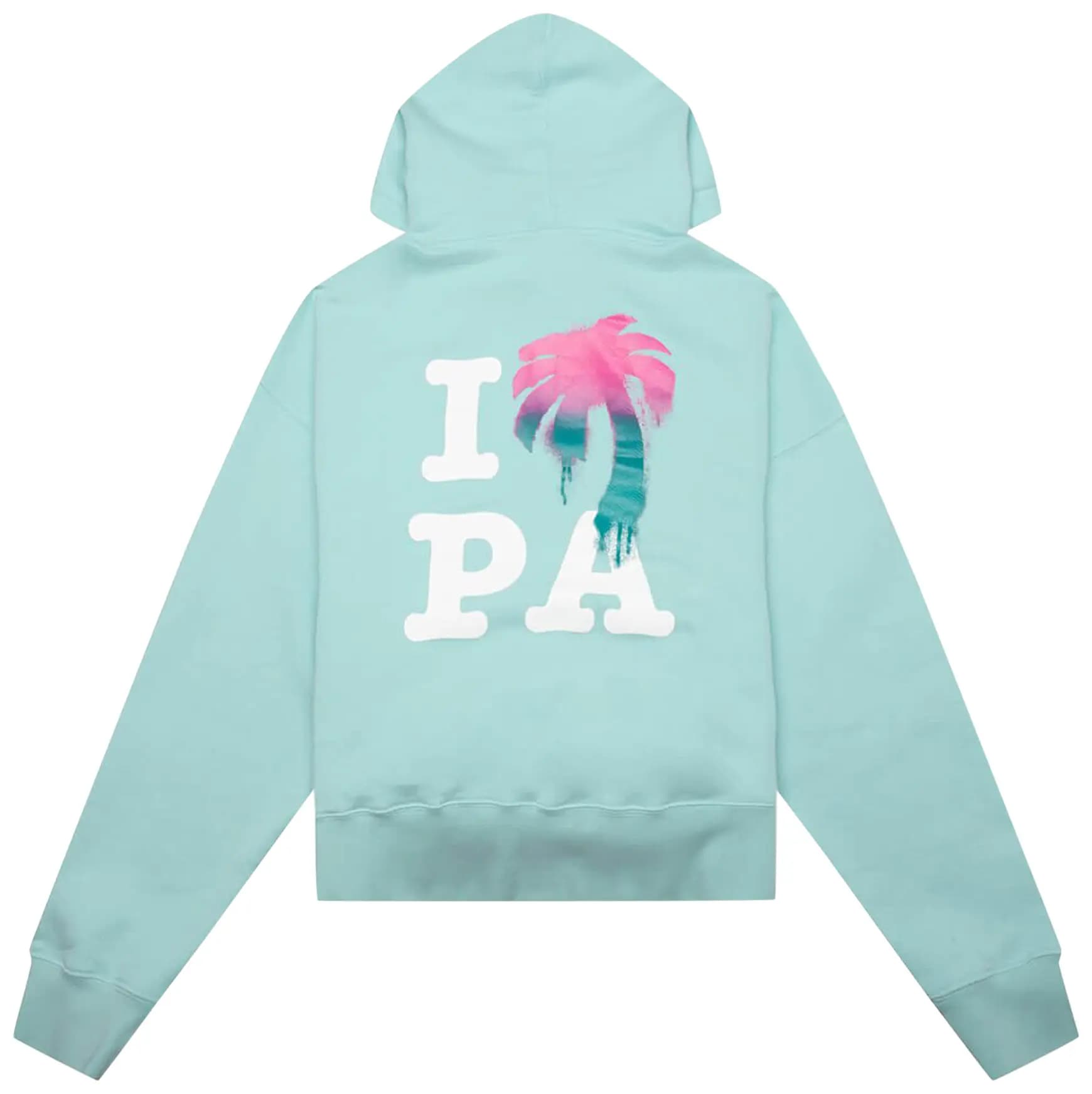 Palm Angels I Love PA Hoodie 'Light Blue' 2