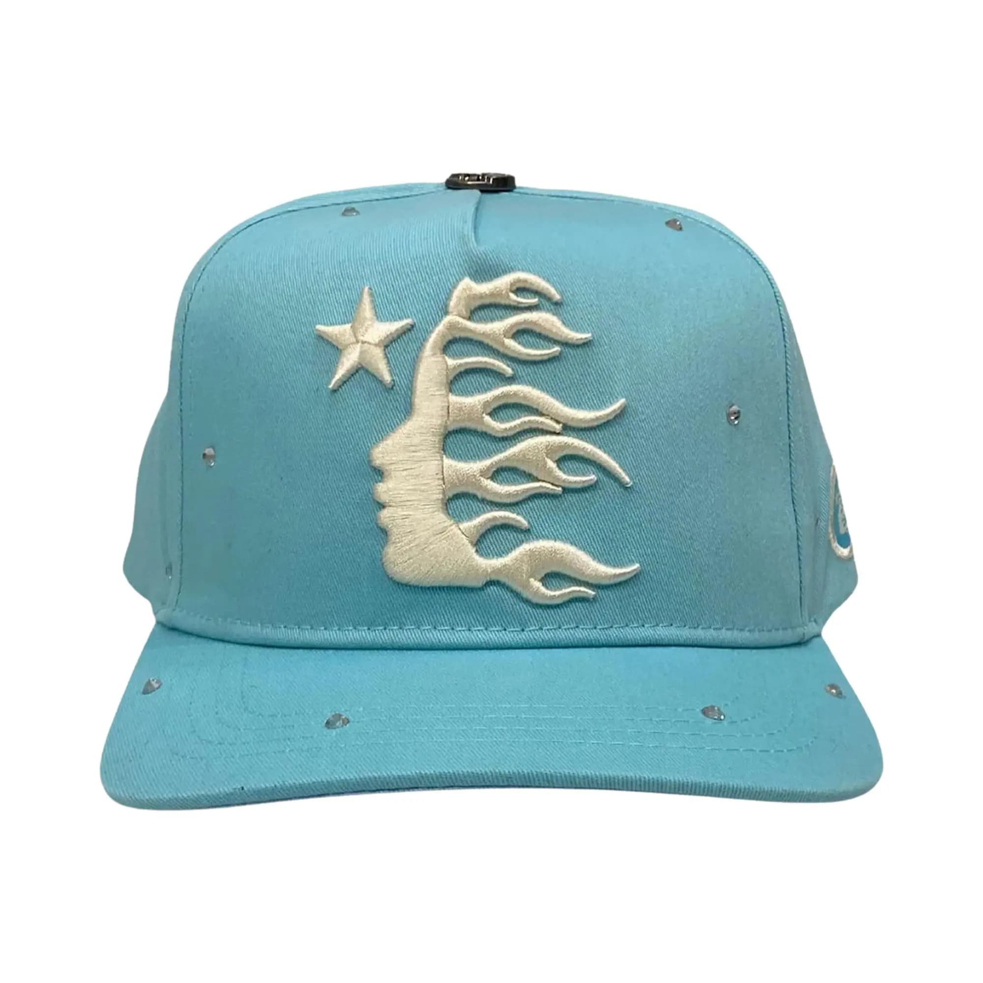 Hellstar OG Logo Rhinestone Snapback Hat 'Baby Blue' by Hellstar