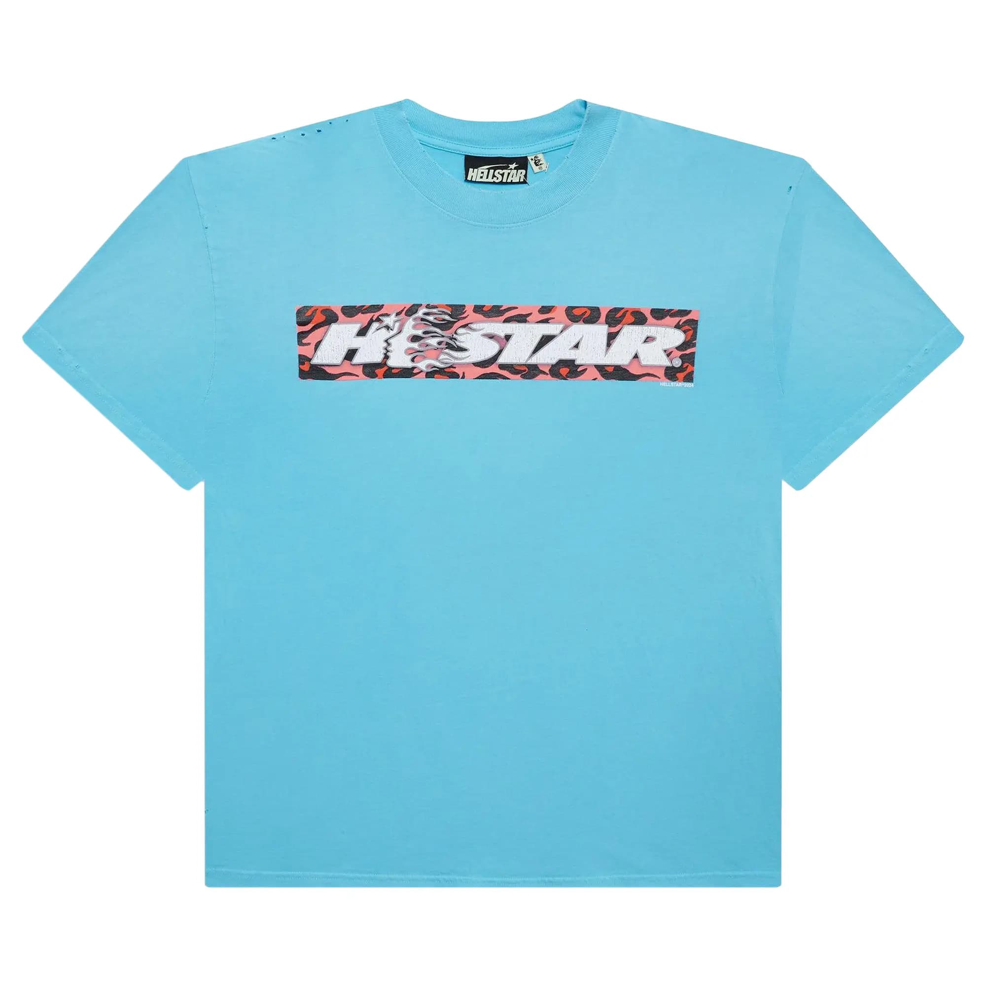Hellstar Box Logo T-Shirt 'Blue' by Hellstar