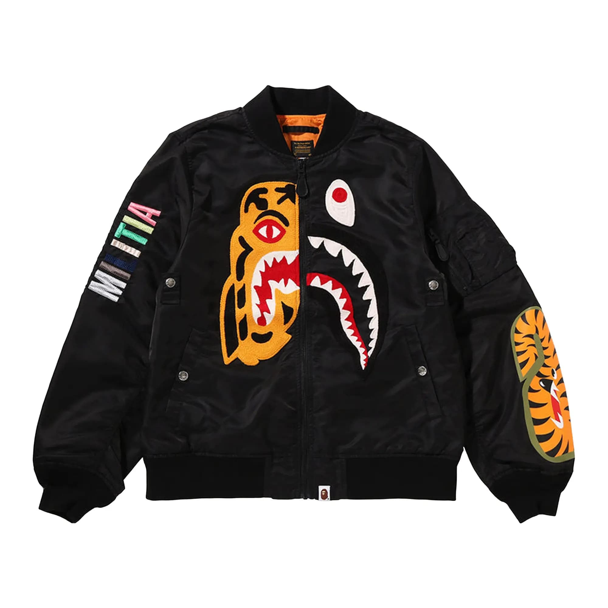 BAPE Tiger Shark Bomber Jacket 'Black' by BAPE