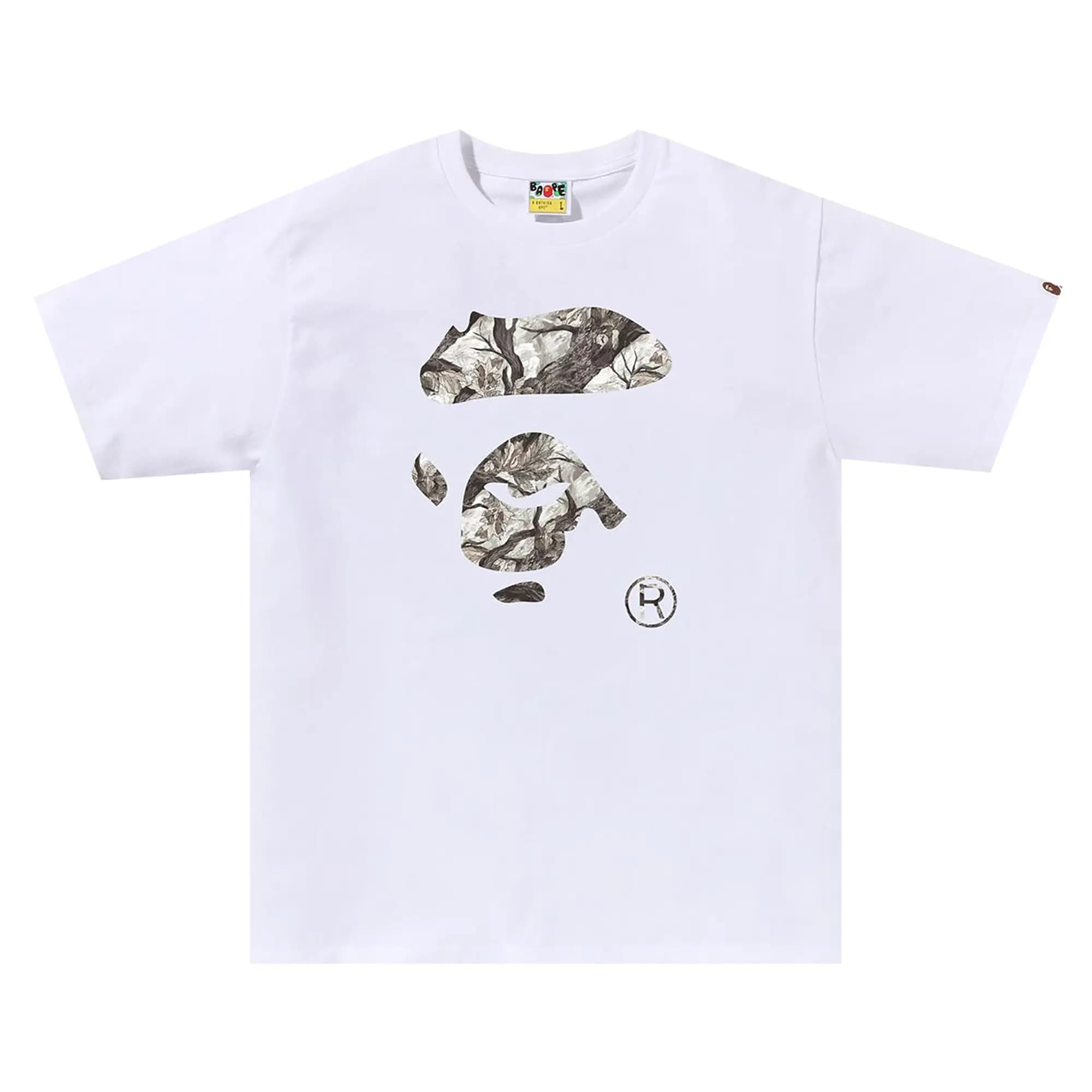BAPE Tiger Camo Ape Face Relaxed Fit Tee 'White' by BAPE