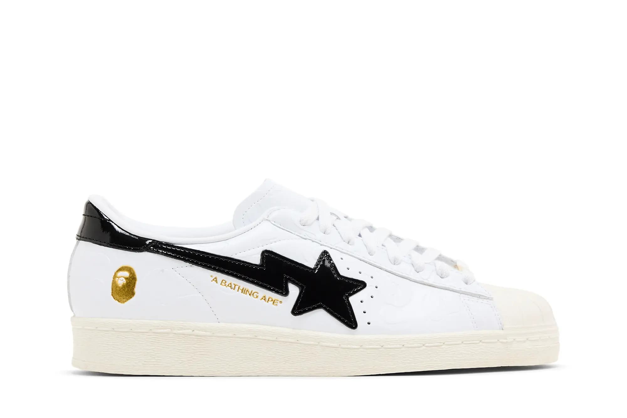 BAPE x adidas Superstar Vintage 'White Black' by Adidas