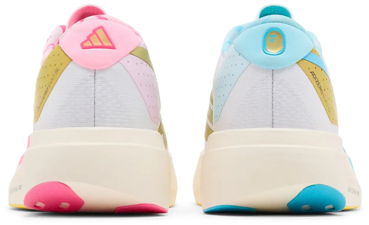 BAPE x adidas Adizero EVO SL 'Mismatch White Pink Blue' 6