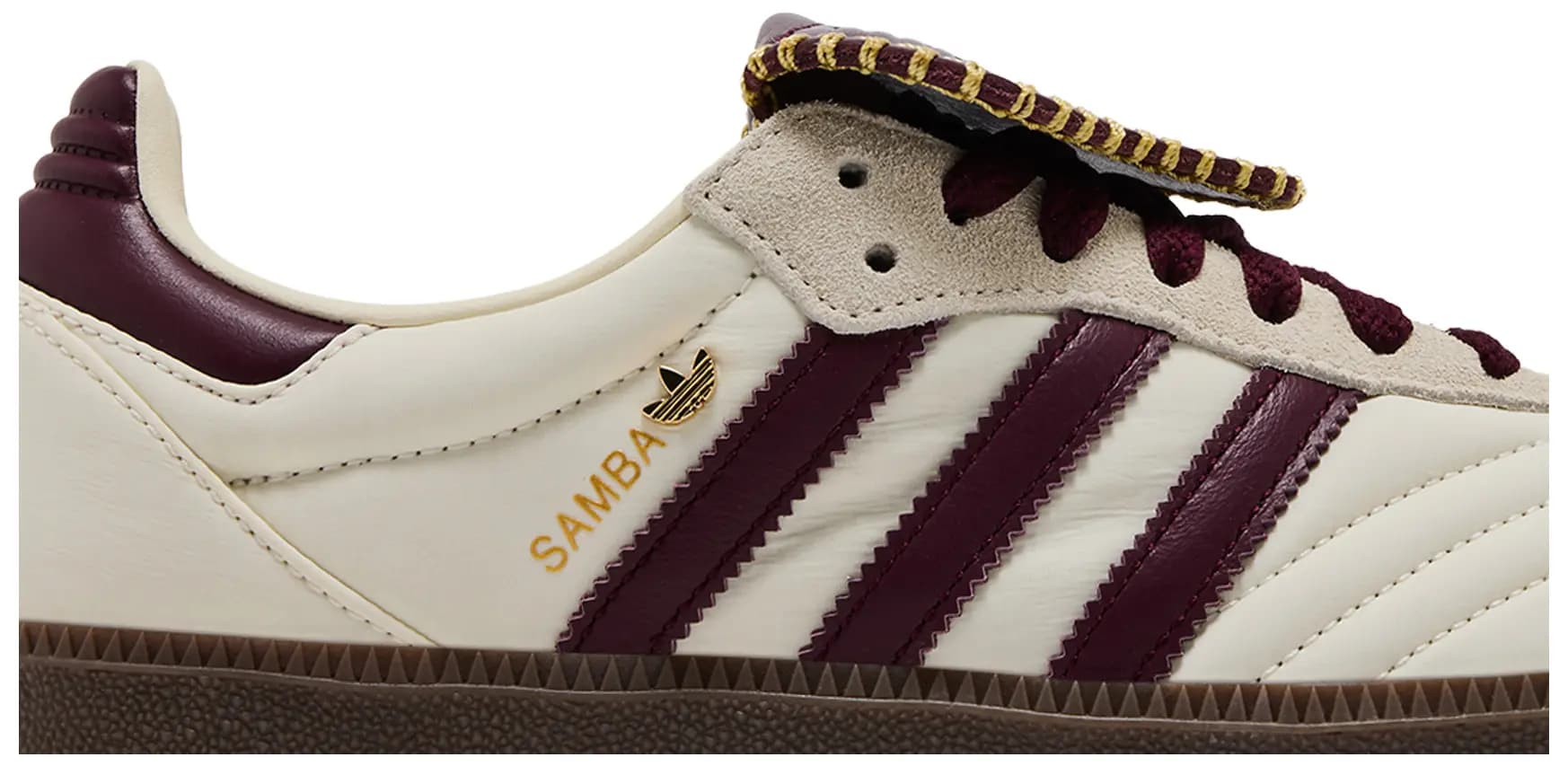 adidas Wmns Samba Long Tongue 'Cream White Maroon Gold Metallic' 2