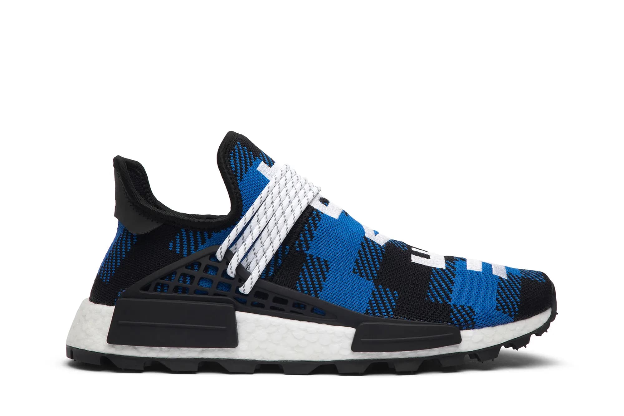 Pharrell x Billionaire Boys Club x adidas NMD Human Race Trail 'Blue Plaid' by Adidas