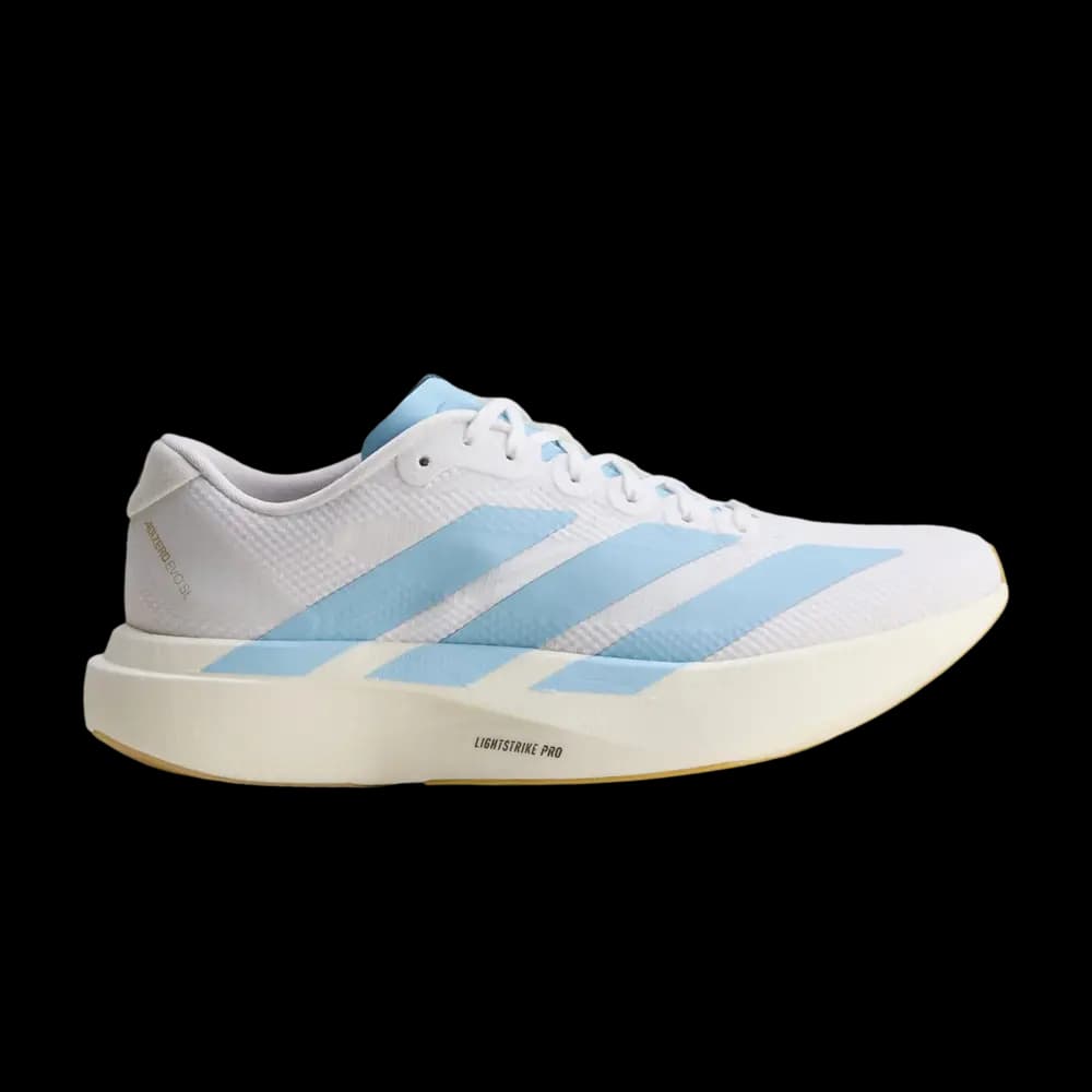 adidas Adizero Evo SL 'Cloud White Clear Blue Matte Gold' by Adidas