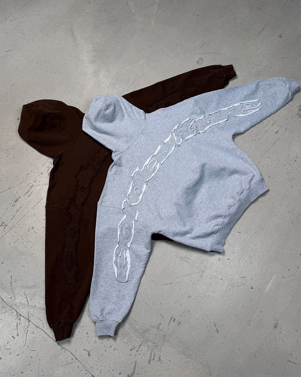 DISTRESS CURVED HOODIE LIGHT GREY 9