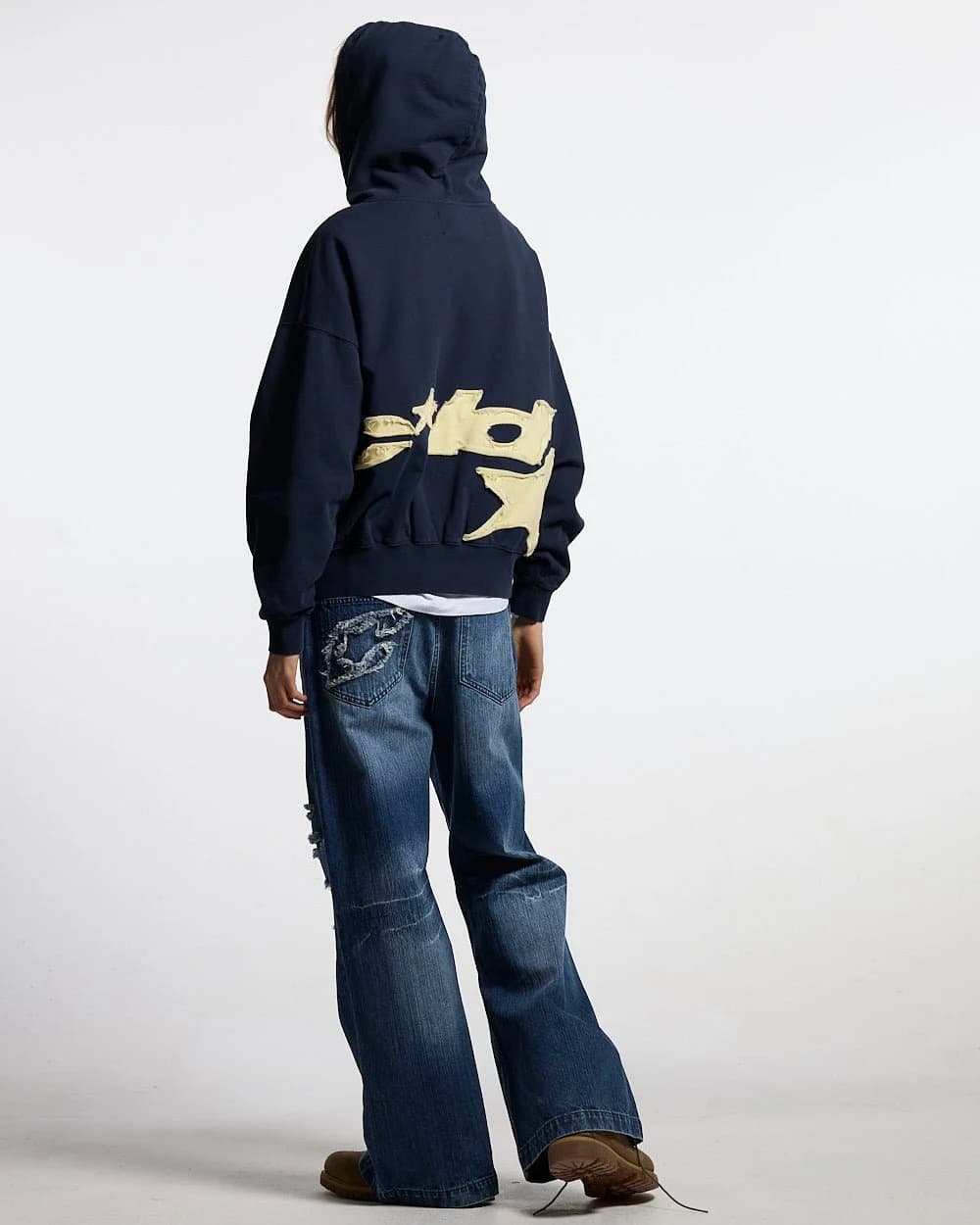 DISTRESSED DEFENSE HOODIE NAVY 5