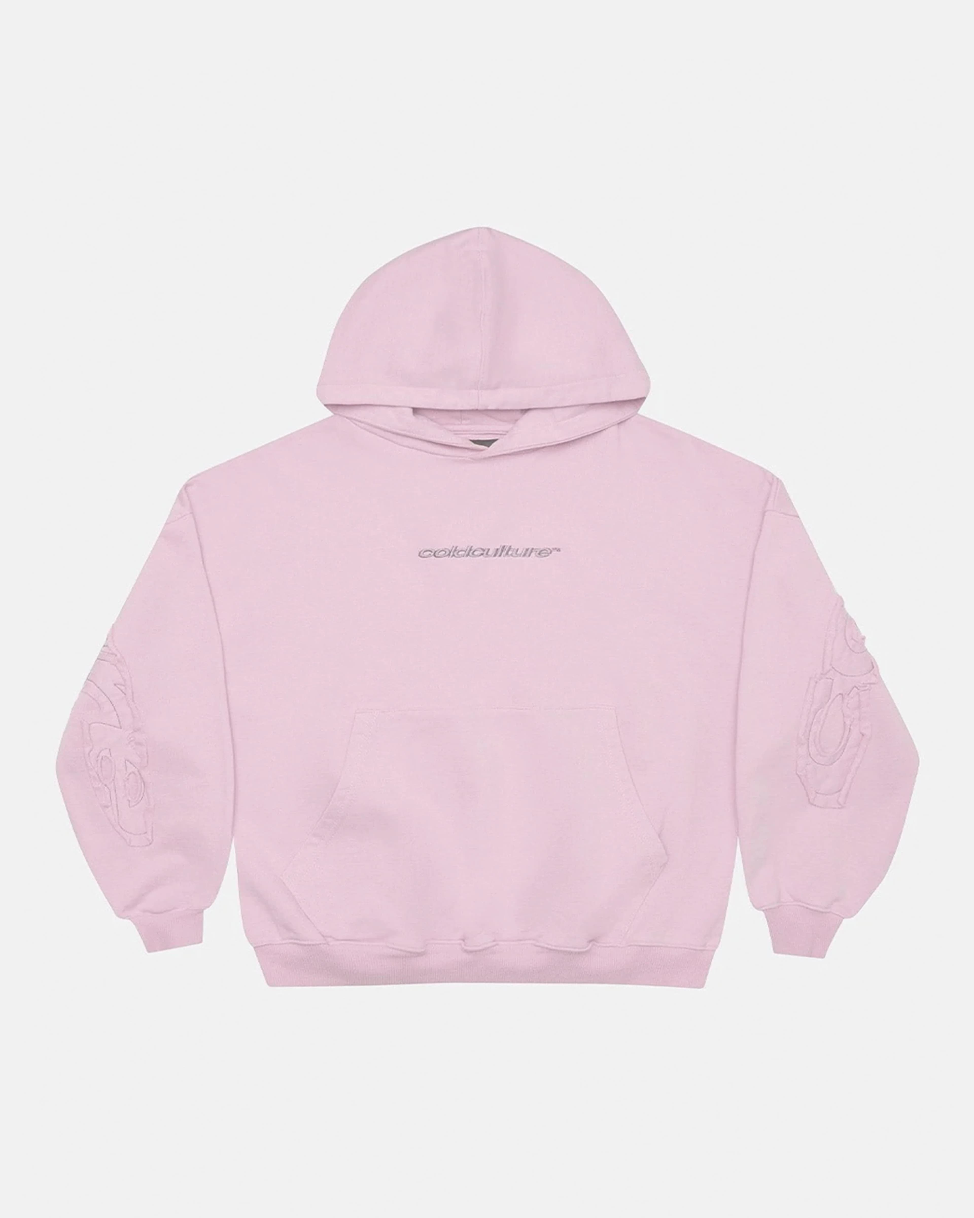 DISTRESS CURVED HOODIE PINK 3