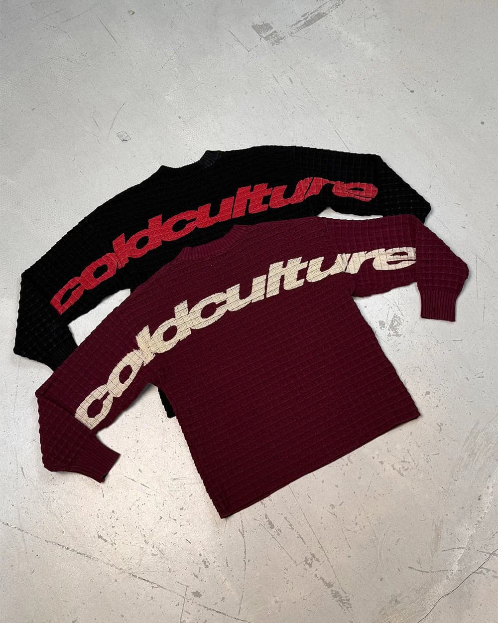 CRUNCHY WAFFLE KNIT BURGUNDY 11