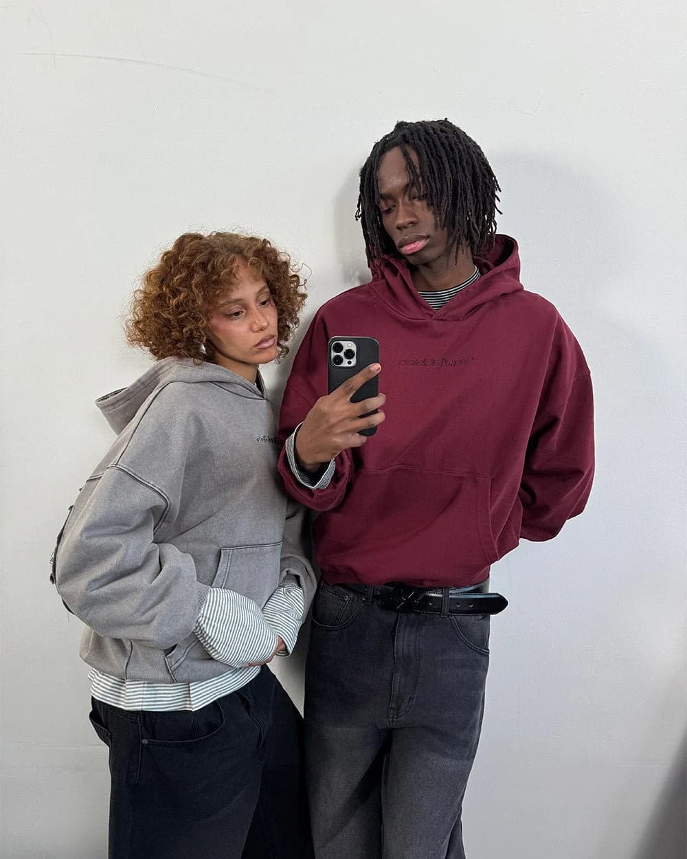 DISTRESS CURVED HOODIE BURGUNDY 8