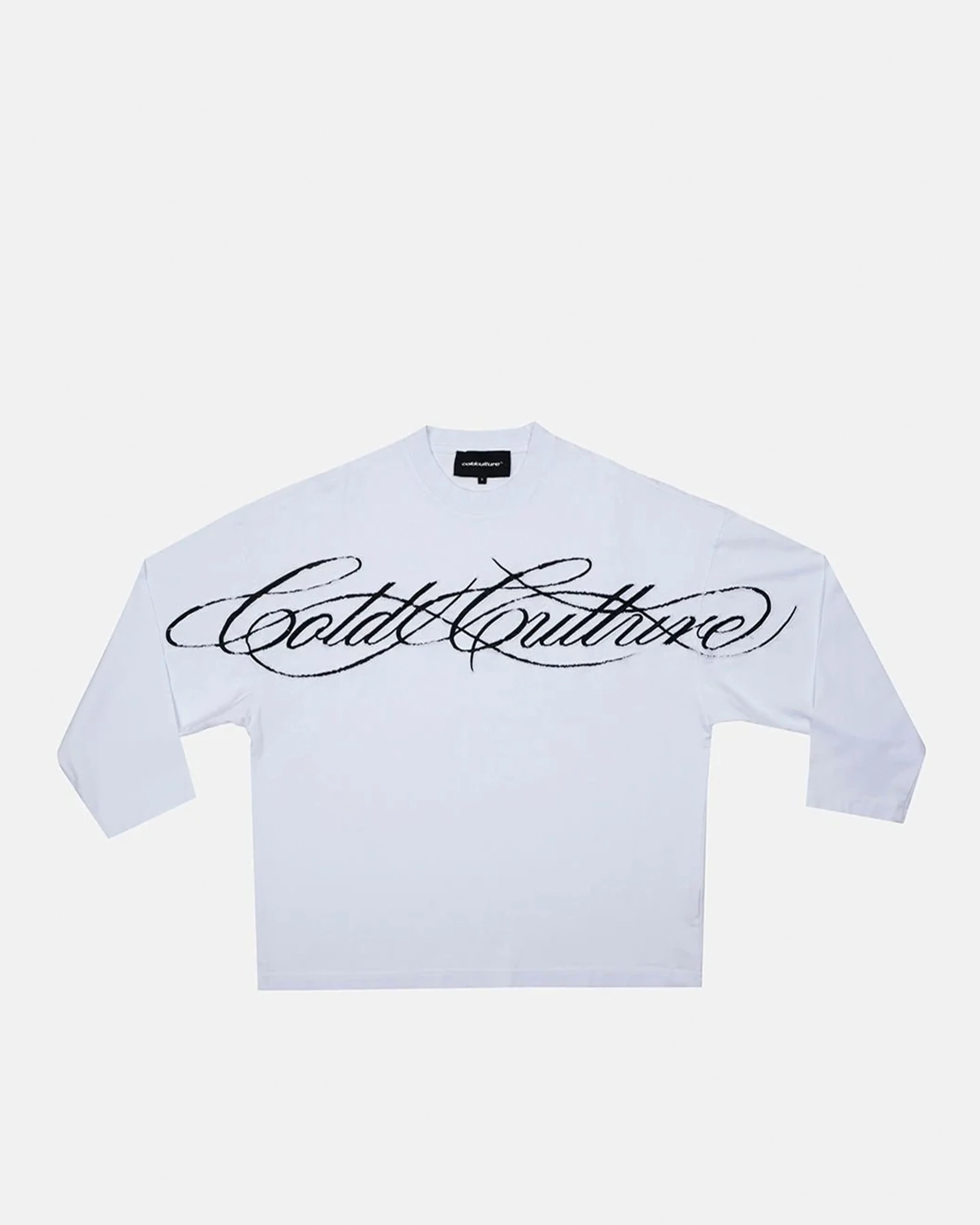 CROSSED SCRIPT LONGSLEEVE 2.0 WHITE by COLD CULTURE