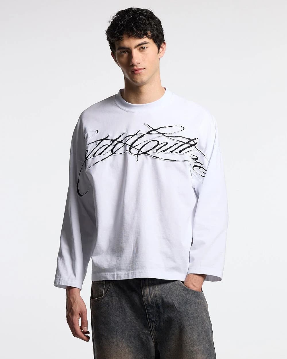 CROSSED SCRIPT LONGSLEEVE 2.0 WHITE 3