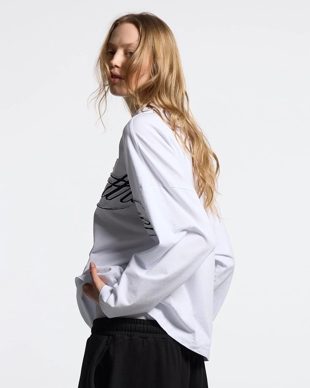 CROSSED SCRIPT LONGSLEEVE 2.0 WHITE 8