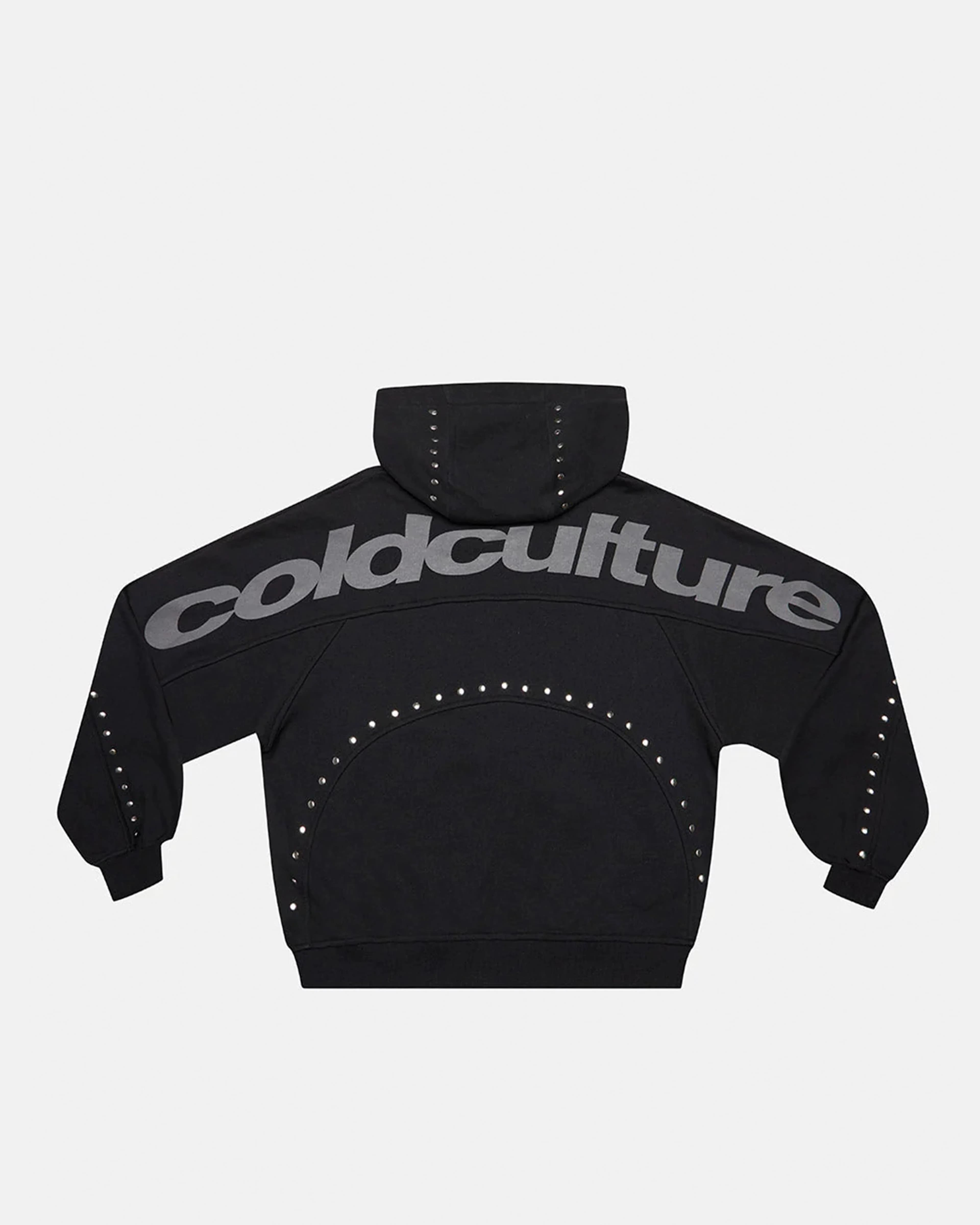 STUD ZIP HOODIE BLACK by COLD CULTURE