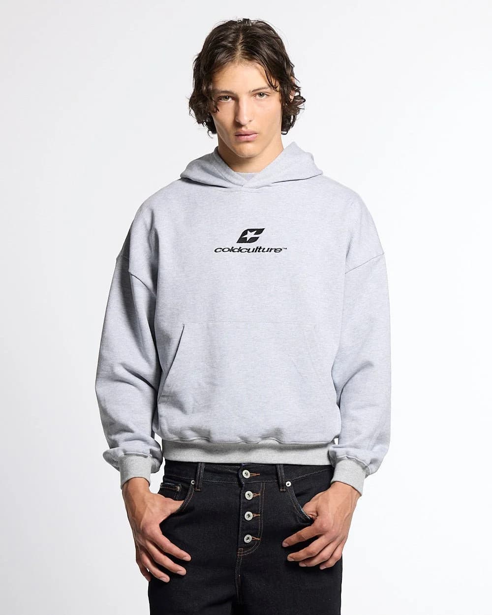 TARTAN CURVED HOODIE HEATHER GREY 4
