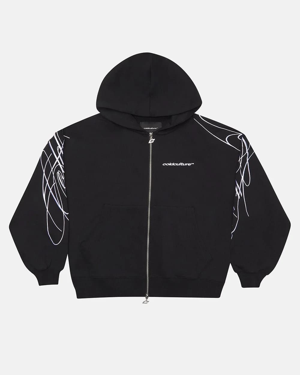 NEW SCRIPT ZIP HOODIE BLACK by COLD CULTURE