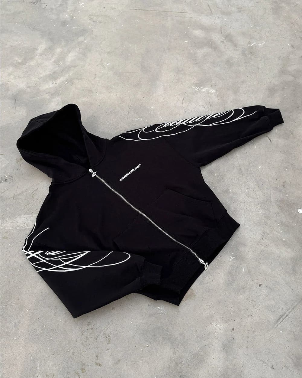 NEW SCRIPT ZIP HOODIE BLACK 10