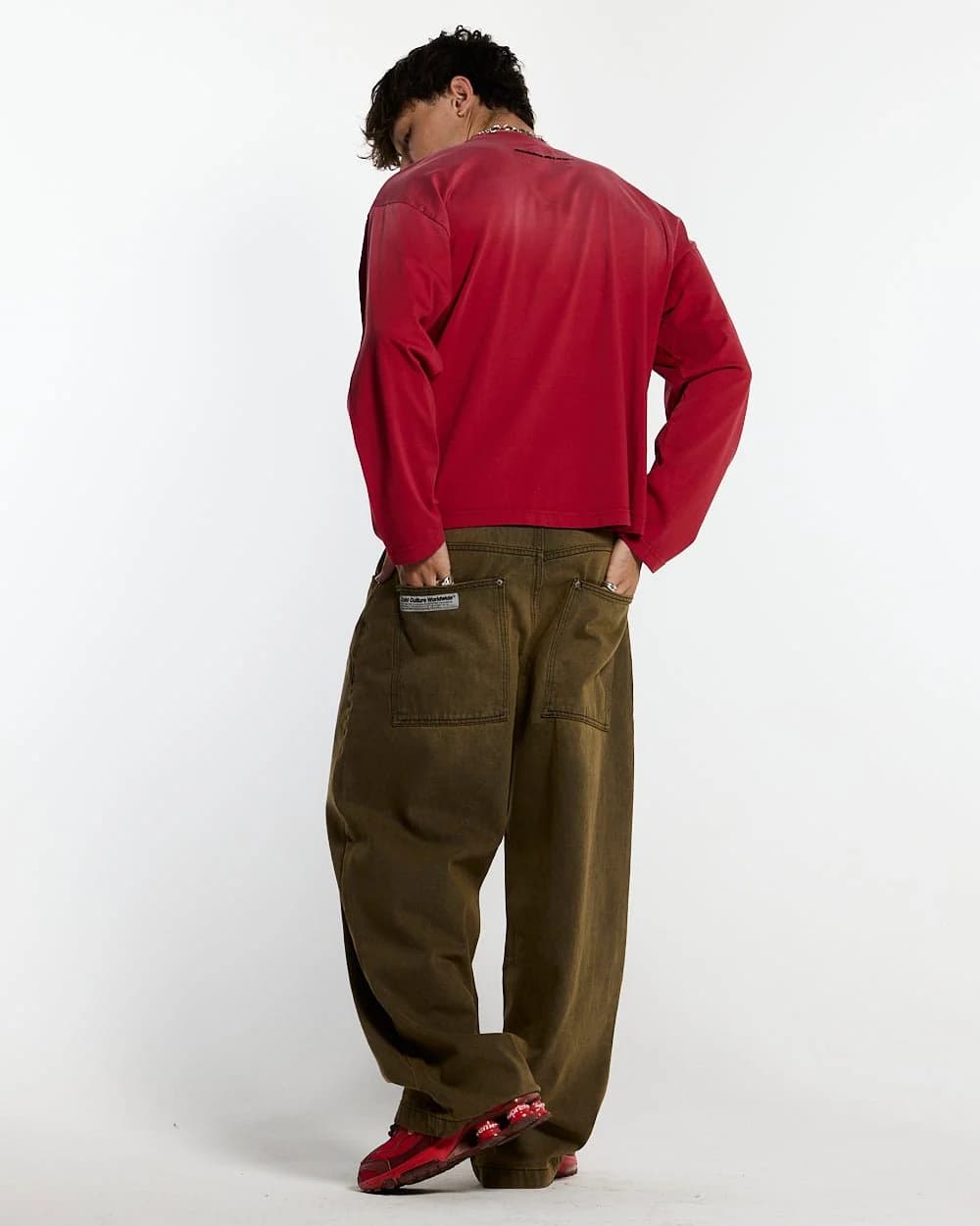 CROSSED SCRIPT LONGSLEEVE RED 4