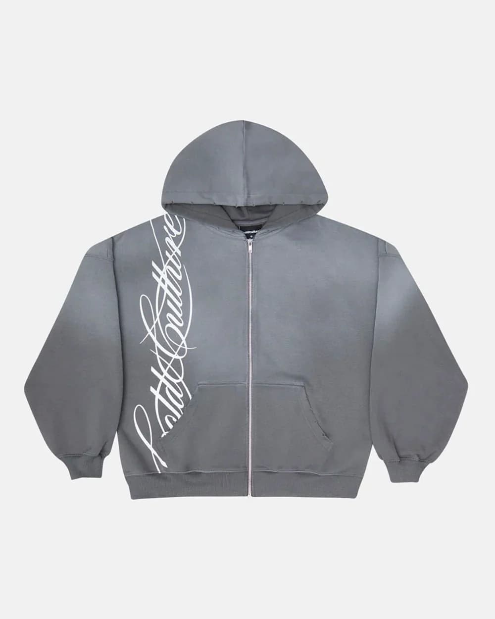 SCRIPT ZIP HOODIE ANTRACITE GREY by COLD CULTURE